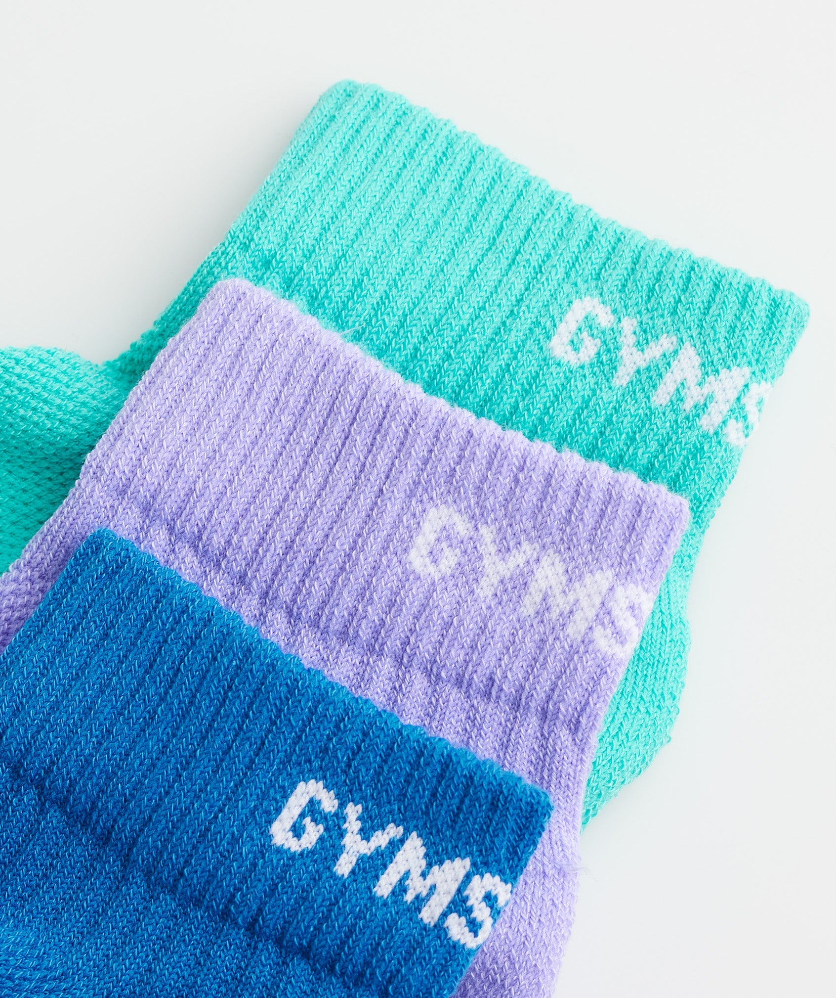 Calcetines Gymshark Jacquard Quarter 3Pk Mujer Turquesa Claro Azules Moradas Azules | 9685120-YW