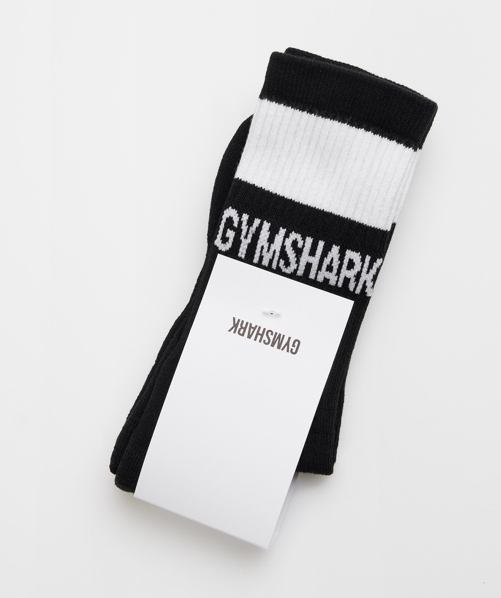 Calcetines Gymshark Premium Jacquard Single Mujer Negras Blancas | 4931206-LB