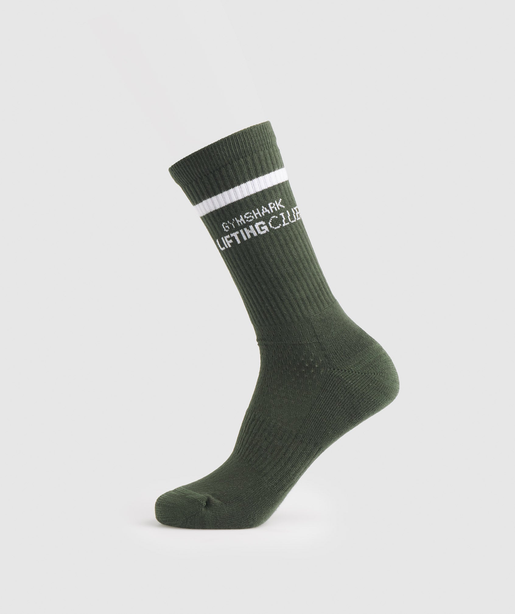 Calcetines Gymshark Social Club Double Stripe 1pk Sock Mujer Verde Oliva Blancas | 6394708-GU