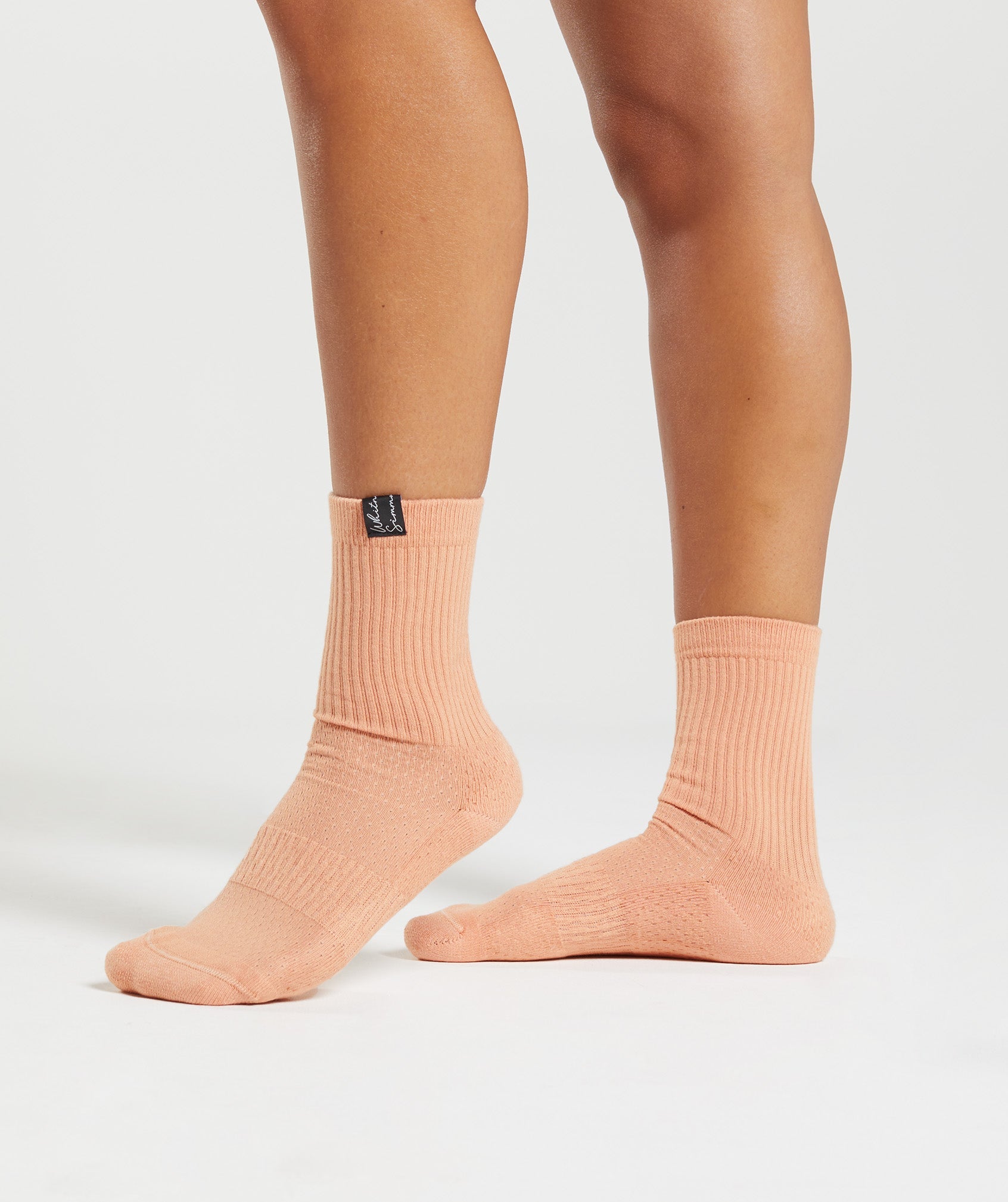 Calcetines Gymshark Whitney Tab Crew 1pk Mujer Beige | 7301546-XS