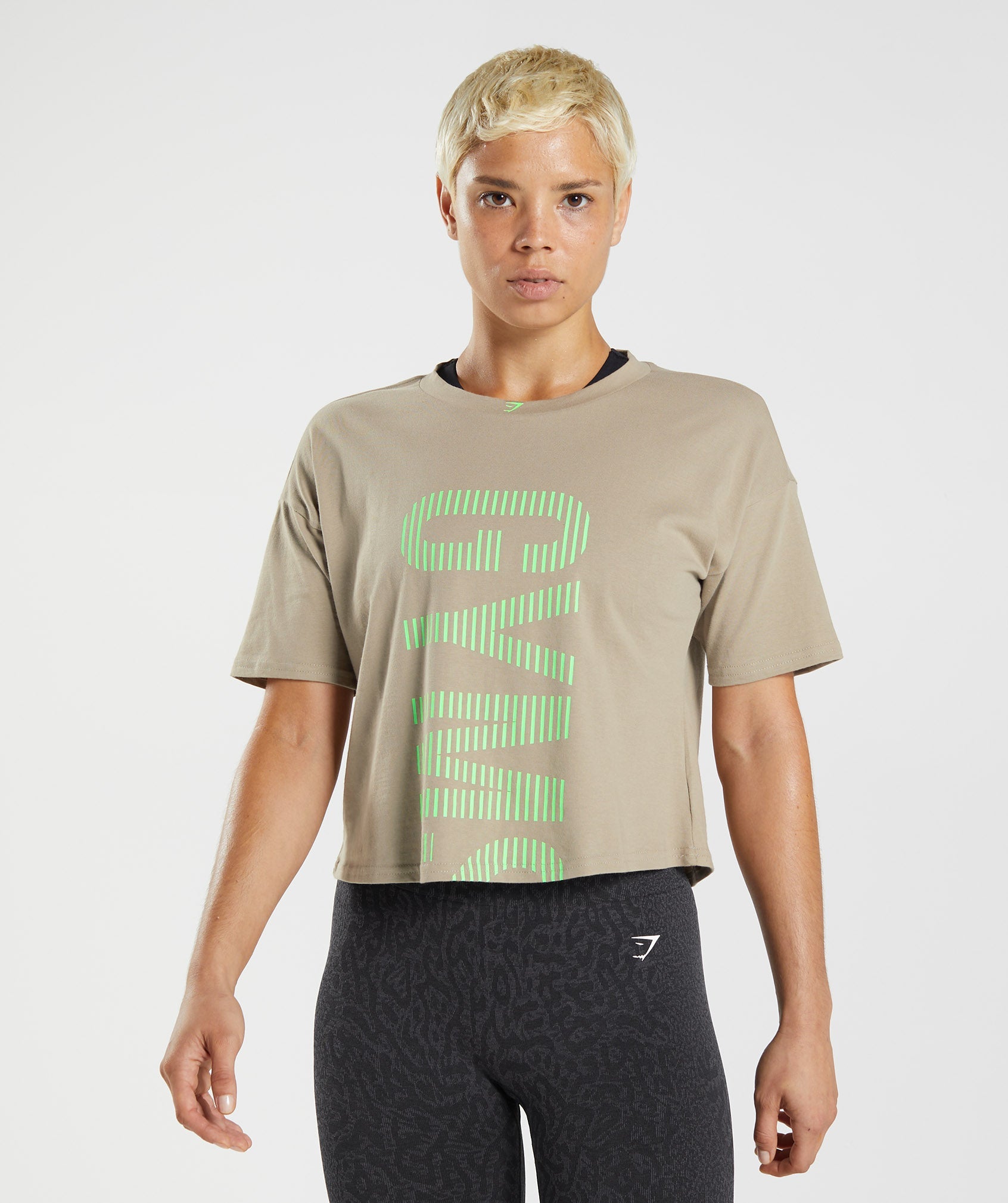 Camiseta Gymshark 315 Midi Mujer Marrones Verde Claro | 7623804-QU