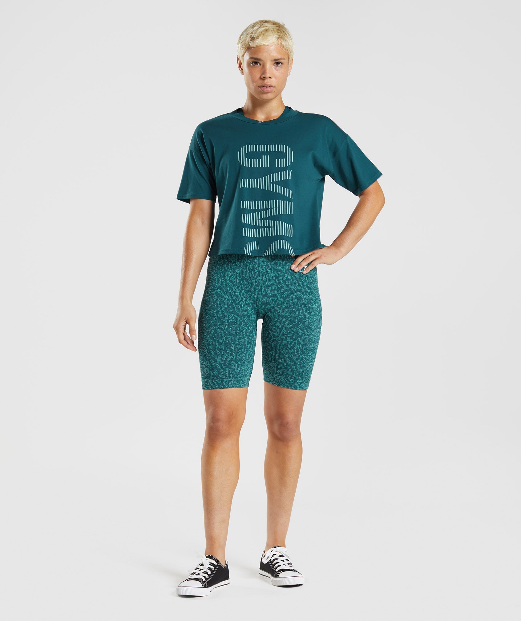 Camiseta Gymshark 315 Midi Mujer Turquesa Azules | 0673942-VU