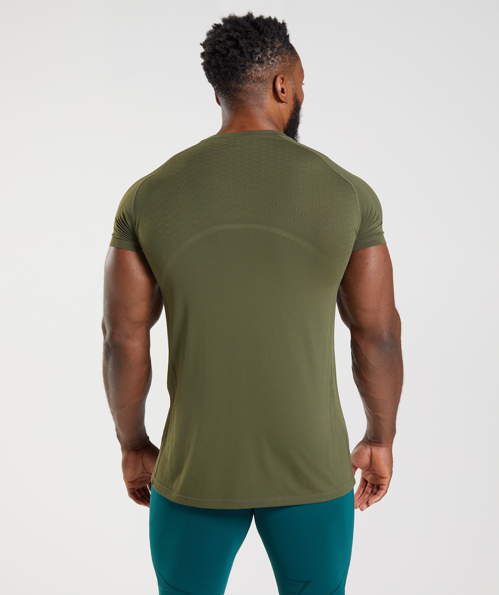 Camiseta Gymshark 315 Seamless Hombre Verde Oliva | 2875316-QX