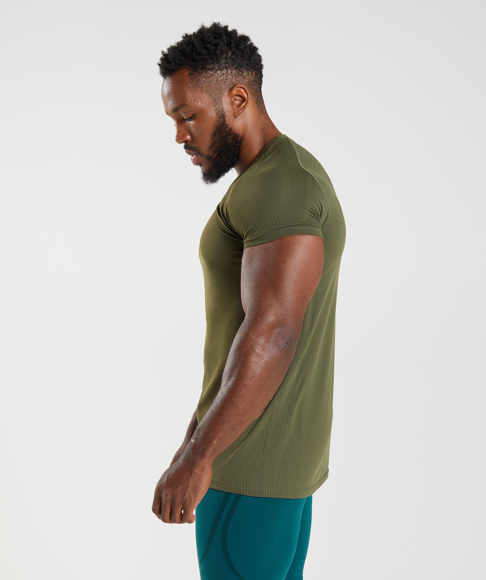 Camiseta Gymshark 315 Seamless Hombre Verde Oliva | 2875316-QX