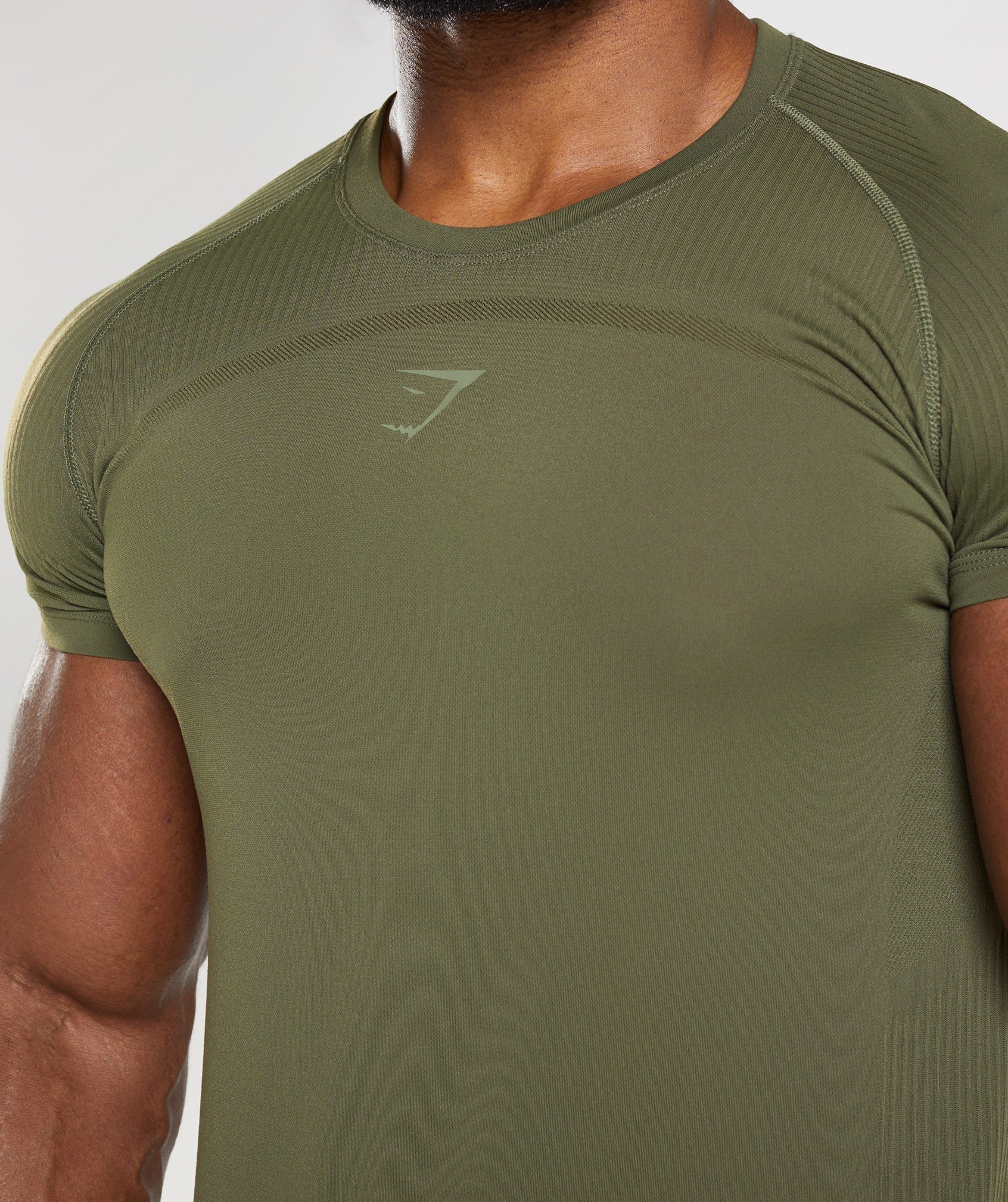 Camiseta Gymshark 315 Seamless Hombre Verde Oliva | 2875316-QX