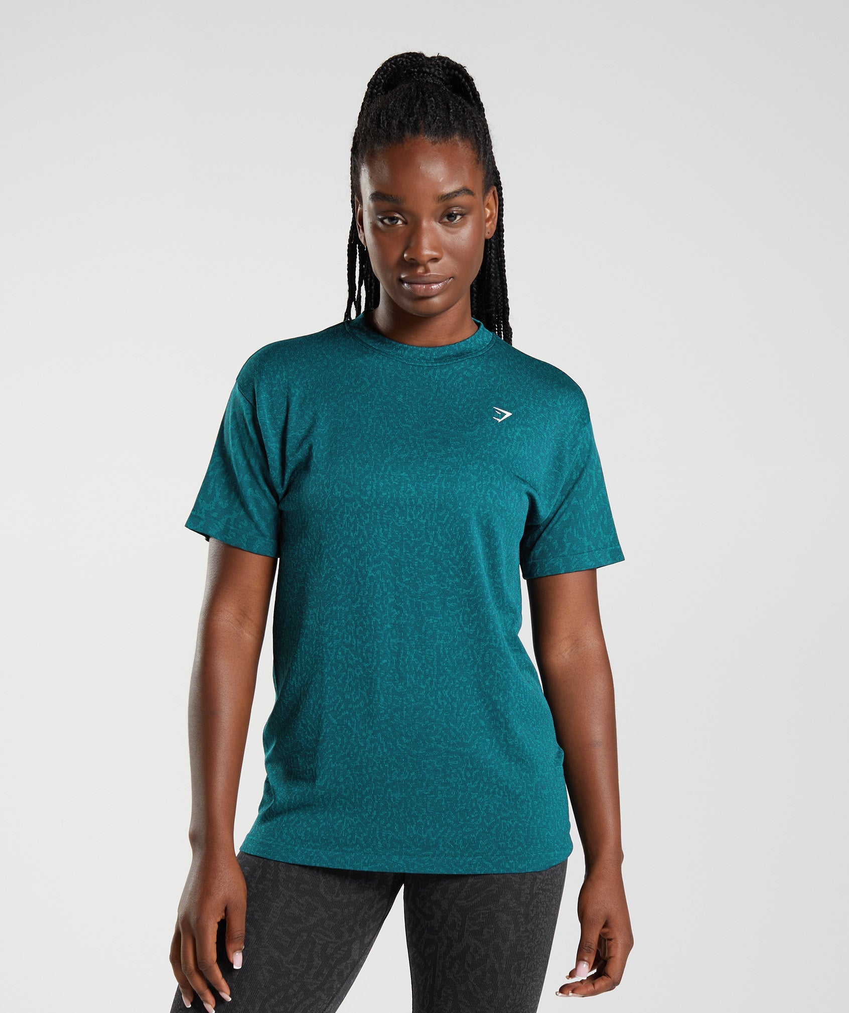 Camiseta Gymshark Adapt Animal Seamless Mujer Turquesa | 6840951-YE