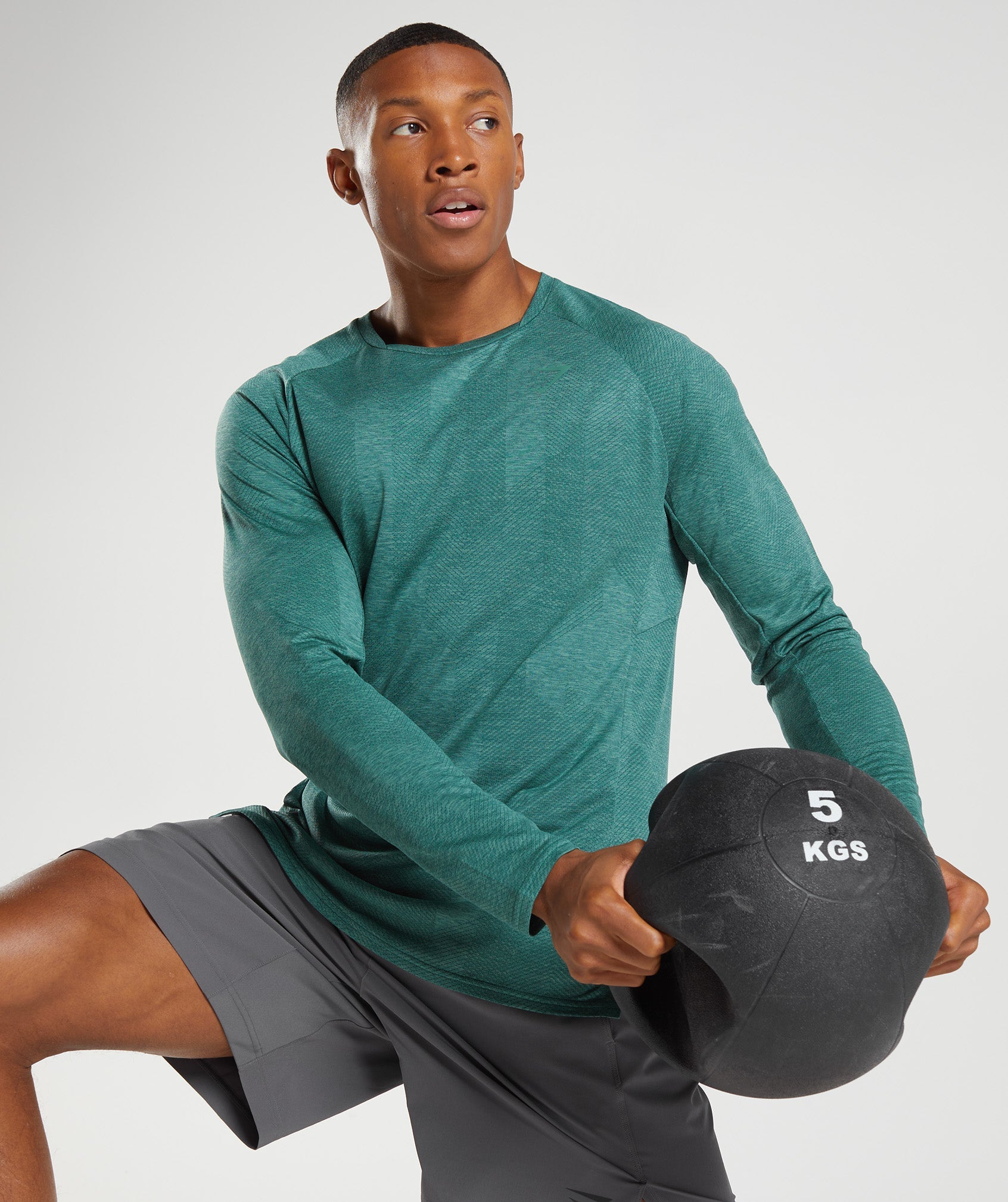 Camiseta Gymshark Apex Long Sleeve Hombre Verde | 0846327-FM