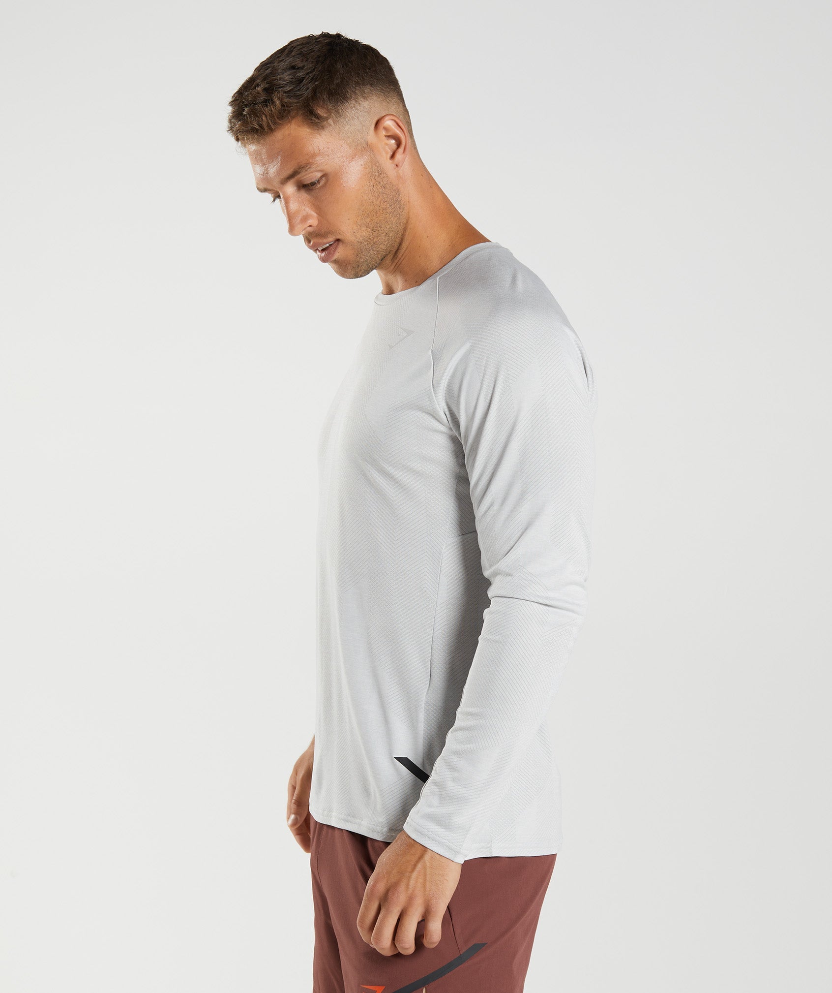 Camiseta Gymshark Apex Long Sleeve Hombre Gris Claro | 2796805-FC