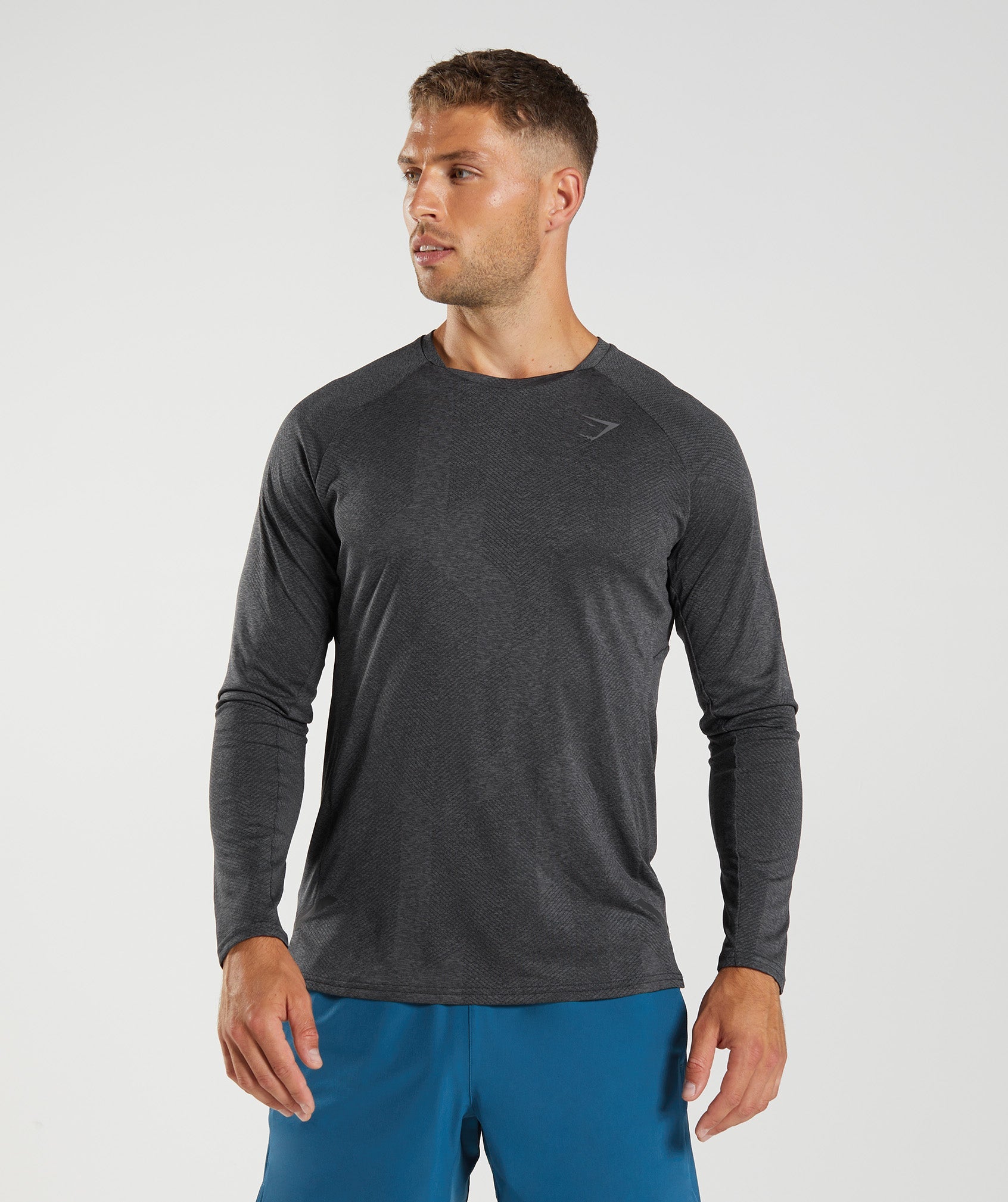 Camiseta Gymshark Apex Long Sleeve Hombre Gris Oscuro | 6029437-SQ