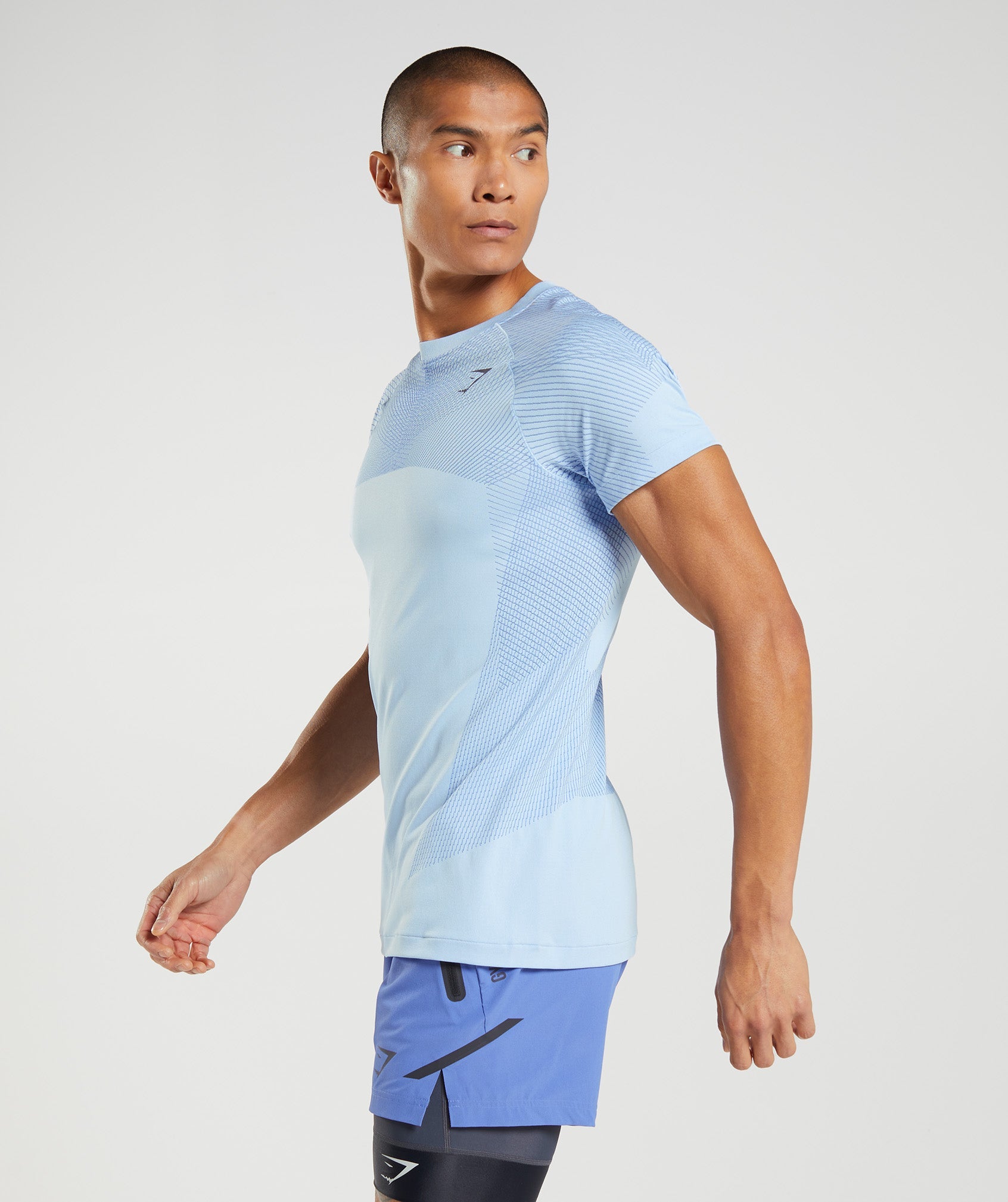 Camiseta Gymshark Apex Seamless Hombre Azules | 5196327-CD