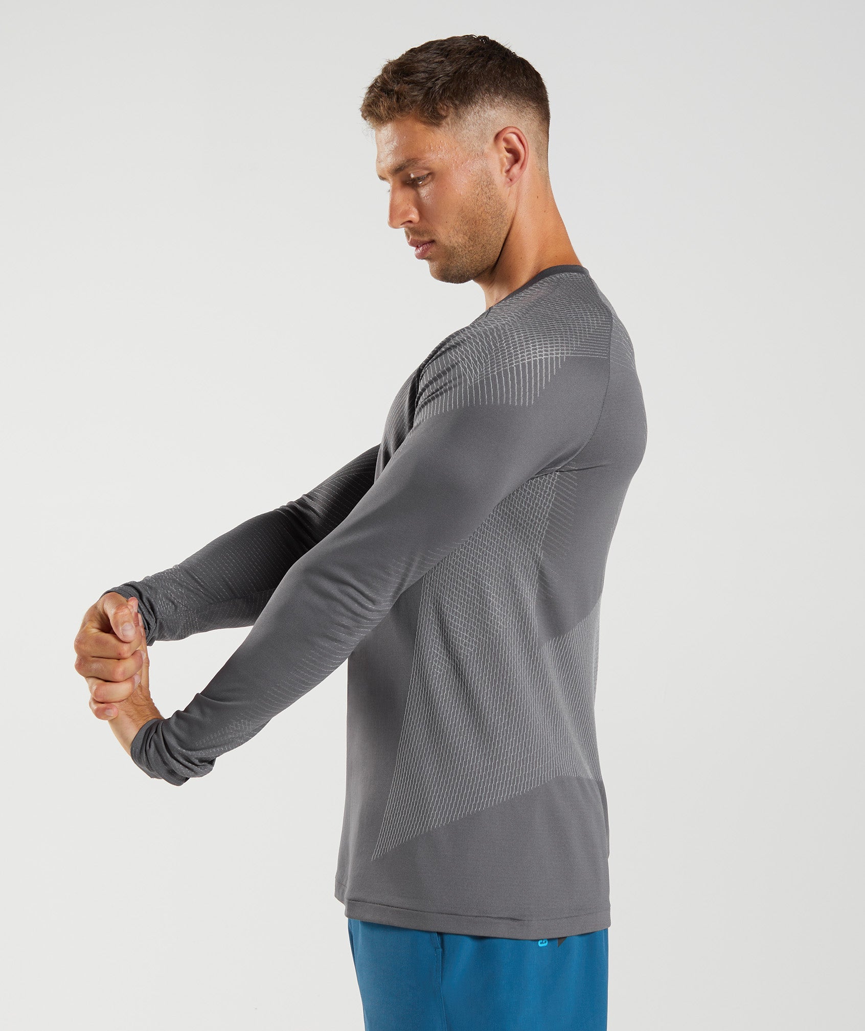 Camiseta Gymshark Apex Seamless Long Sleeve Hombre Gris | 2034697-HK