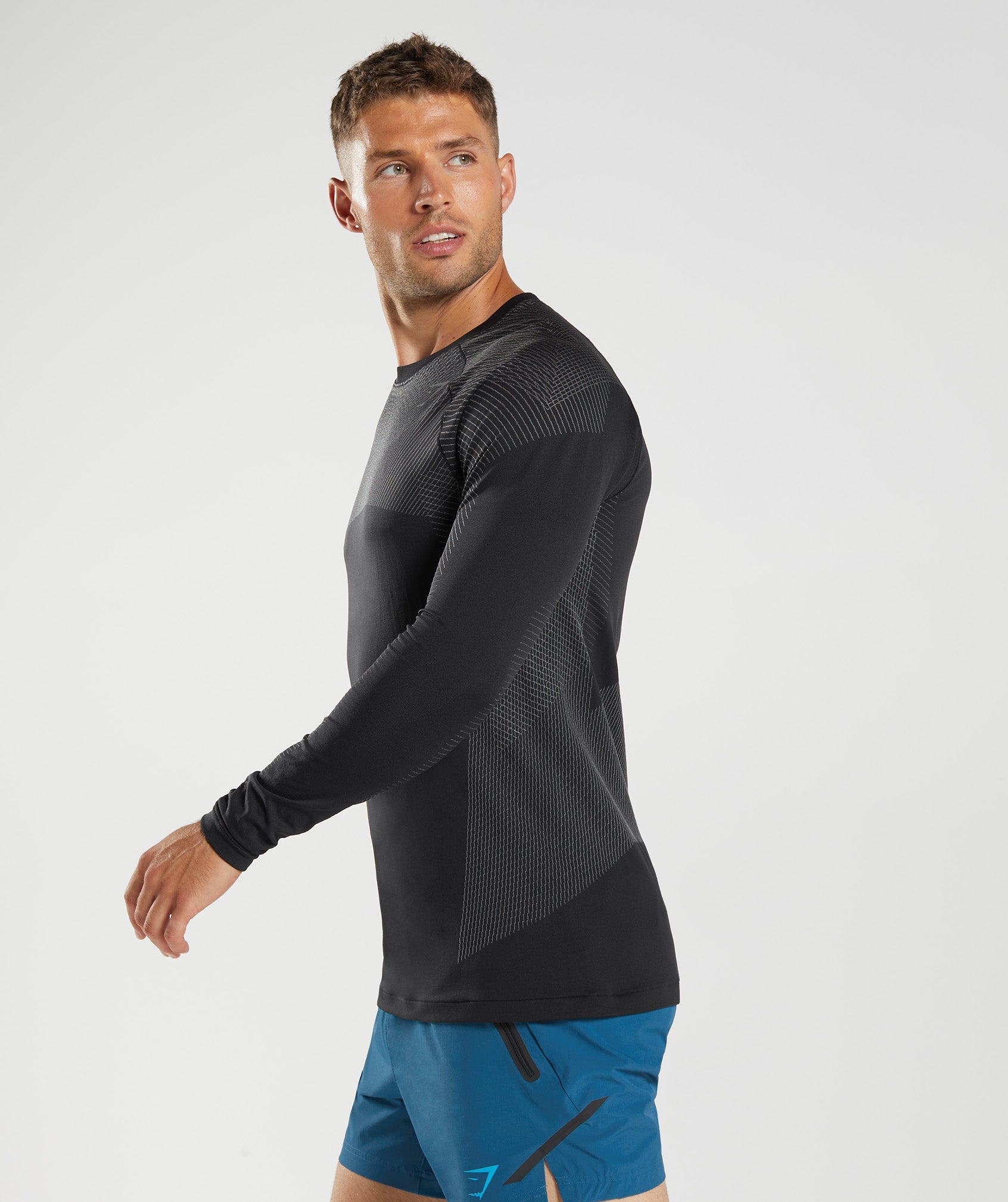 Camiseta Gymshark Apex Seamless Long Sleeve Hombre Negras | 8450379-RB