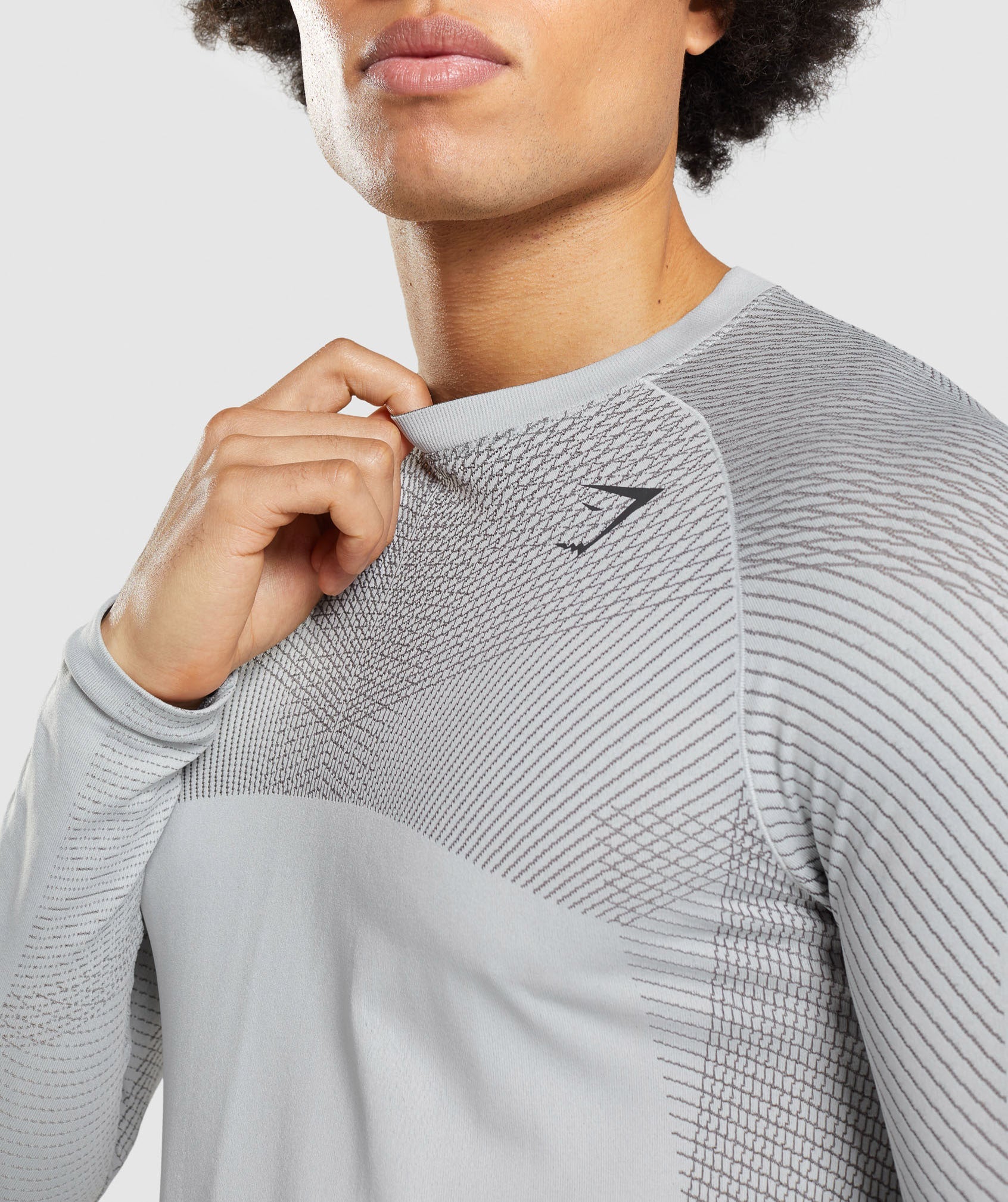 Camiseta Gymshark Apex Seamless Long Sleeve Hombre Gris Claro | 8635041-JO