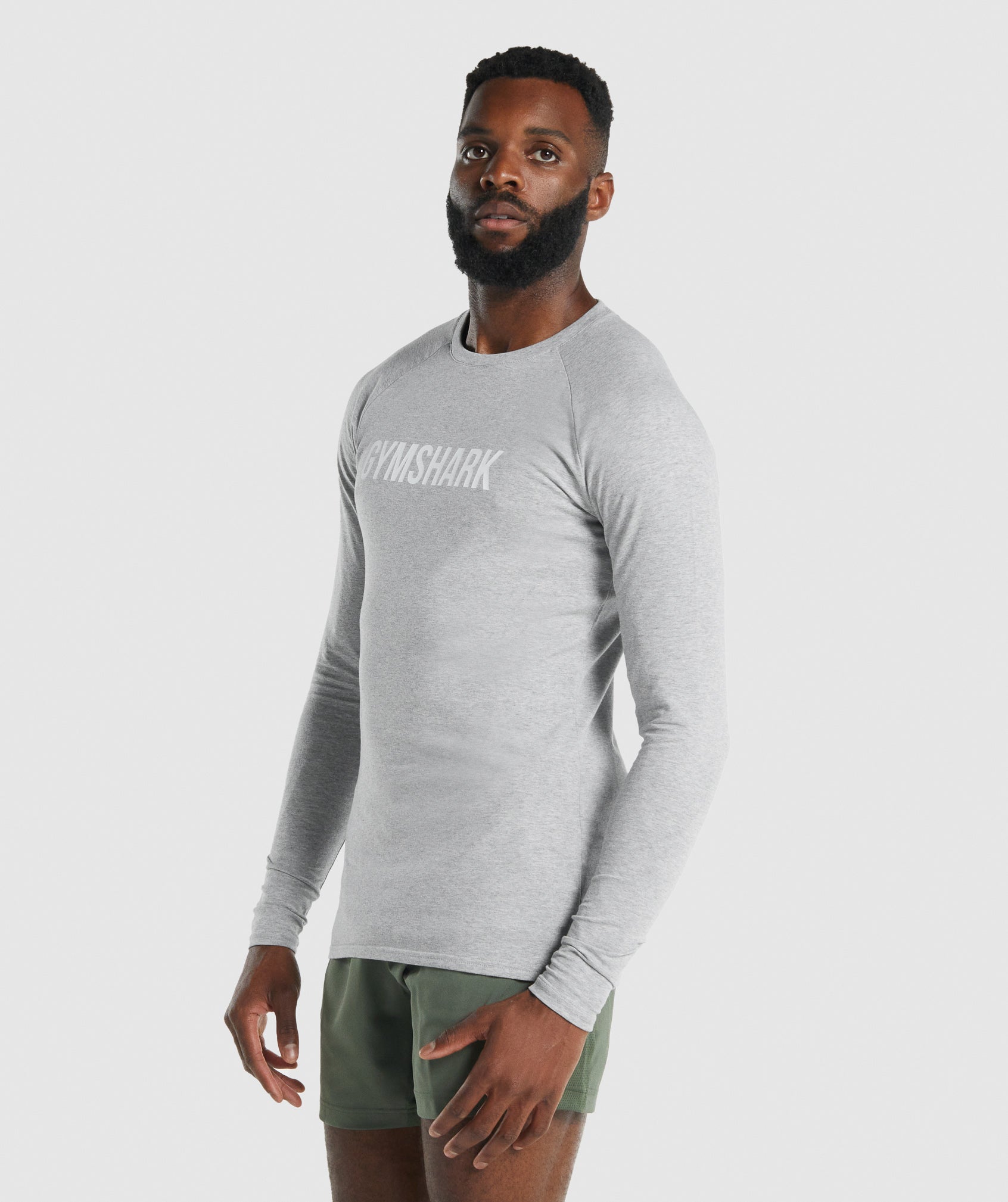 Camiseta Gymshark Apollo Long Sleeve Hombre Gris Claro | 0968234-KI