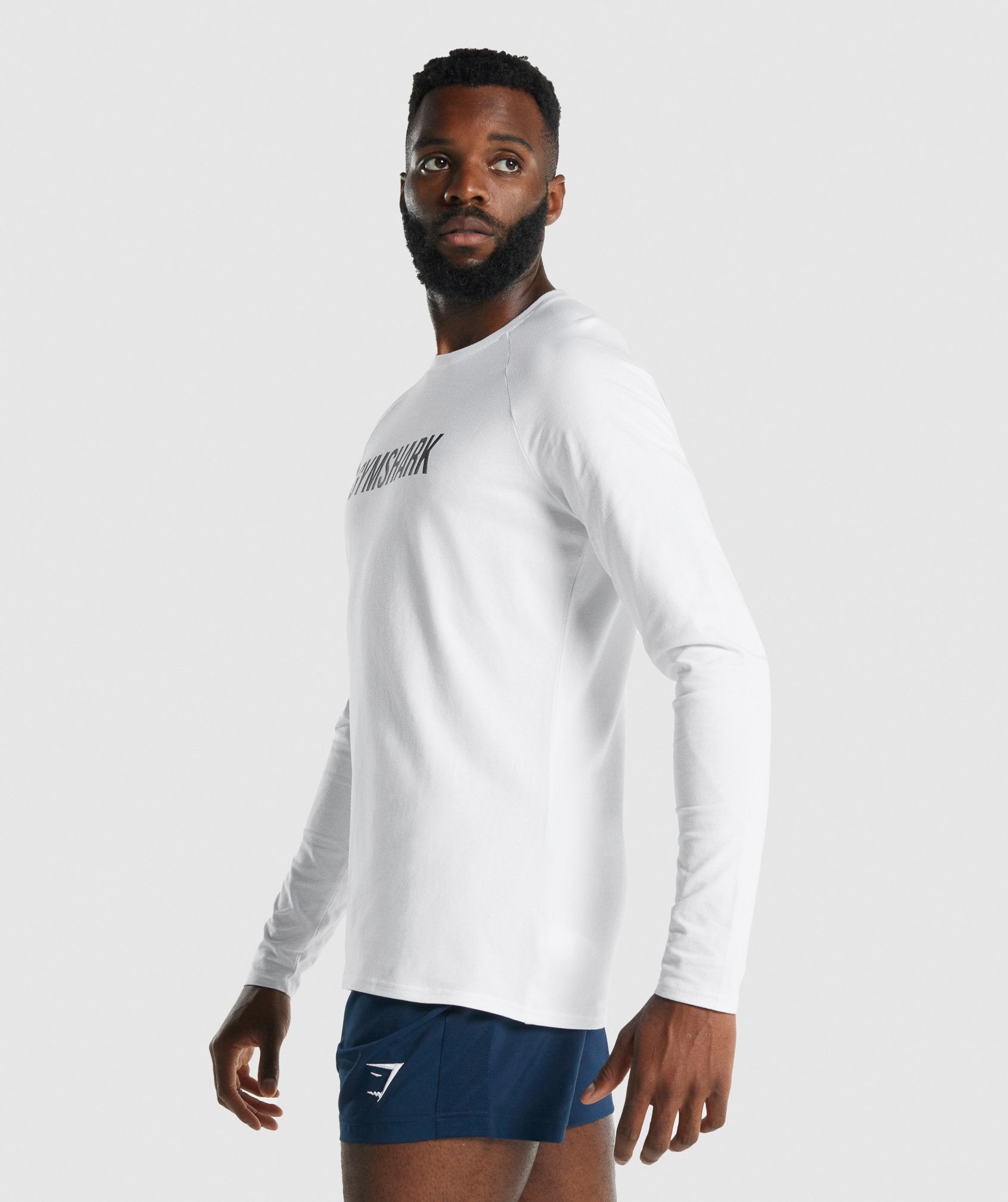 Camiseta Gymshark Apollo Long Sleeve Hombre Blancas | 1346587-VP