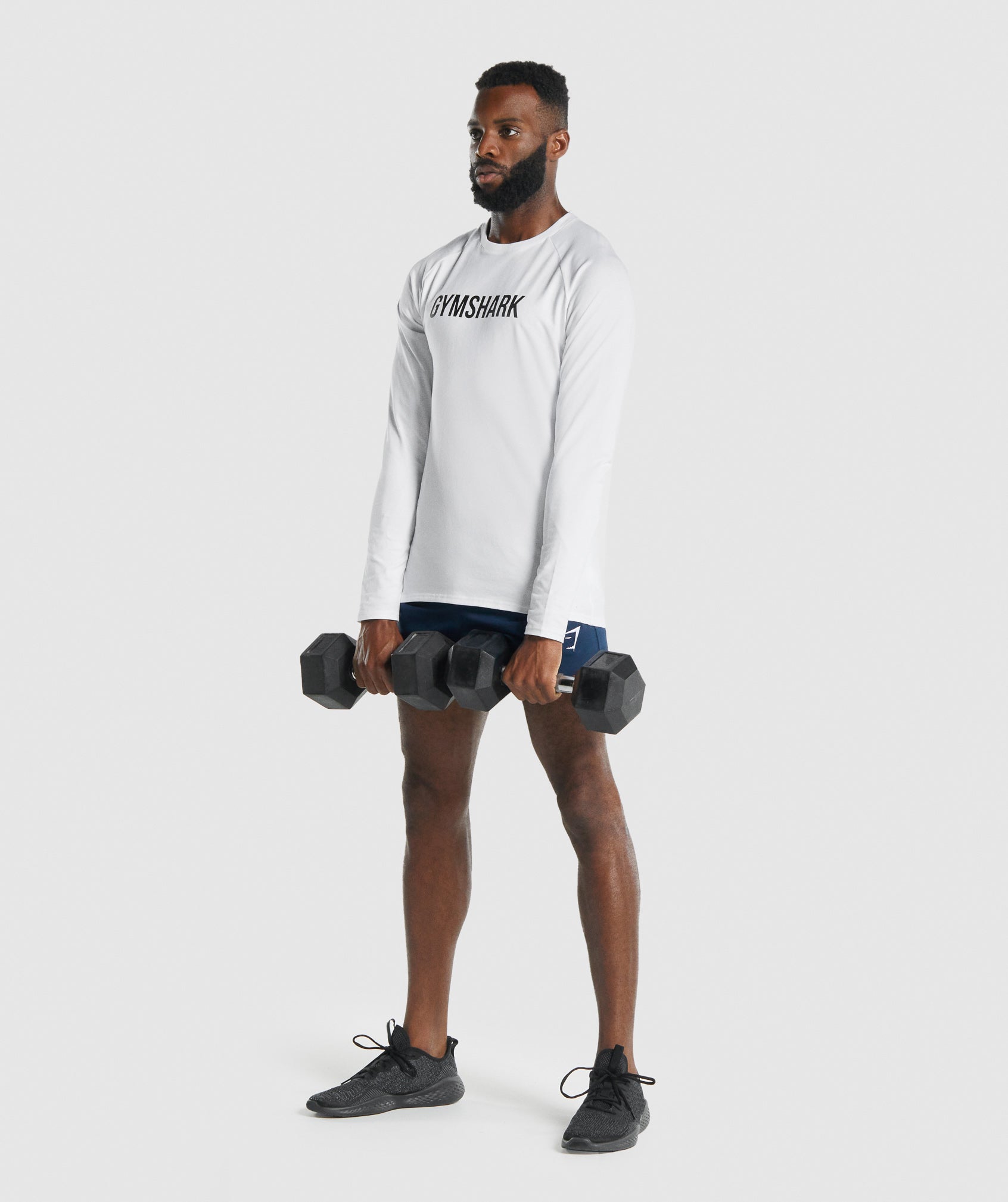 Camiseta Gymshark Apollo Long Sleeve Hombre Blancas | 1346587-VP