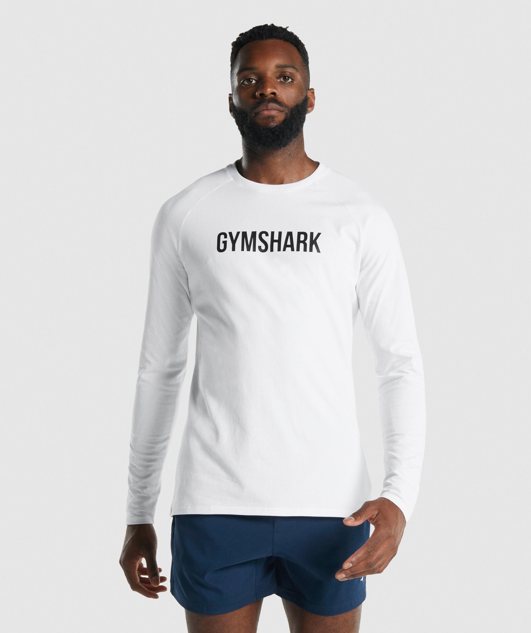 Camiseta Gymshark Apollo Long Sleeve Hombre Blancas | 1346587-VP