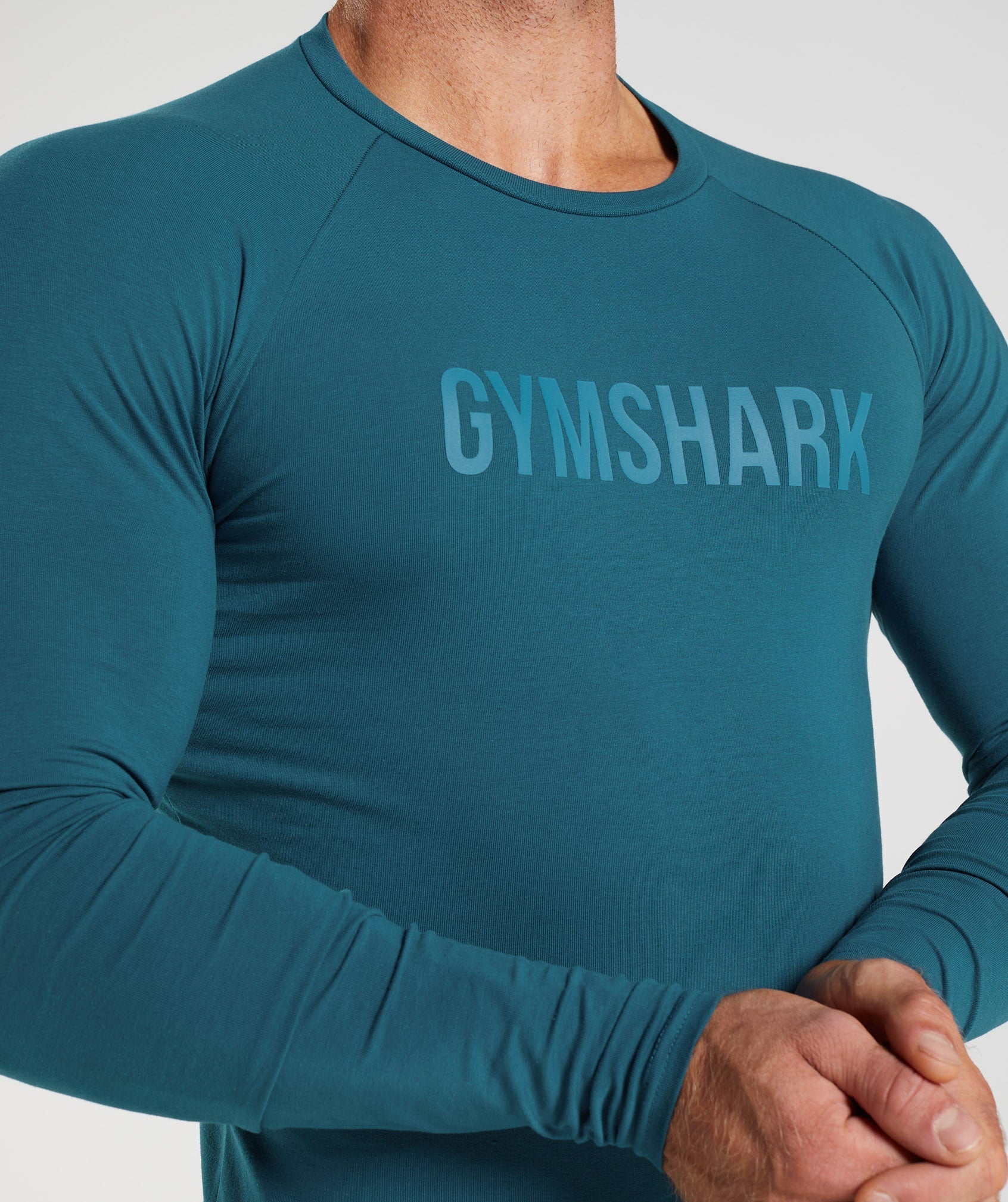 Camiseta Gymshark Apollo Long Sleeve Hombre Azules | 5769820-MF