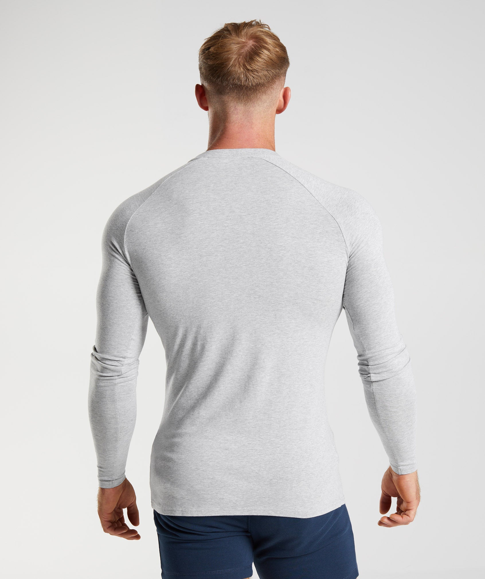 Camiseta Gymshark Apollo Long Sleeve Hombre Gris Claro | 6187309-MR