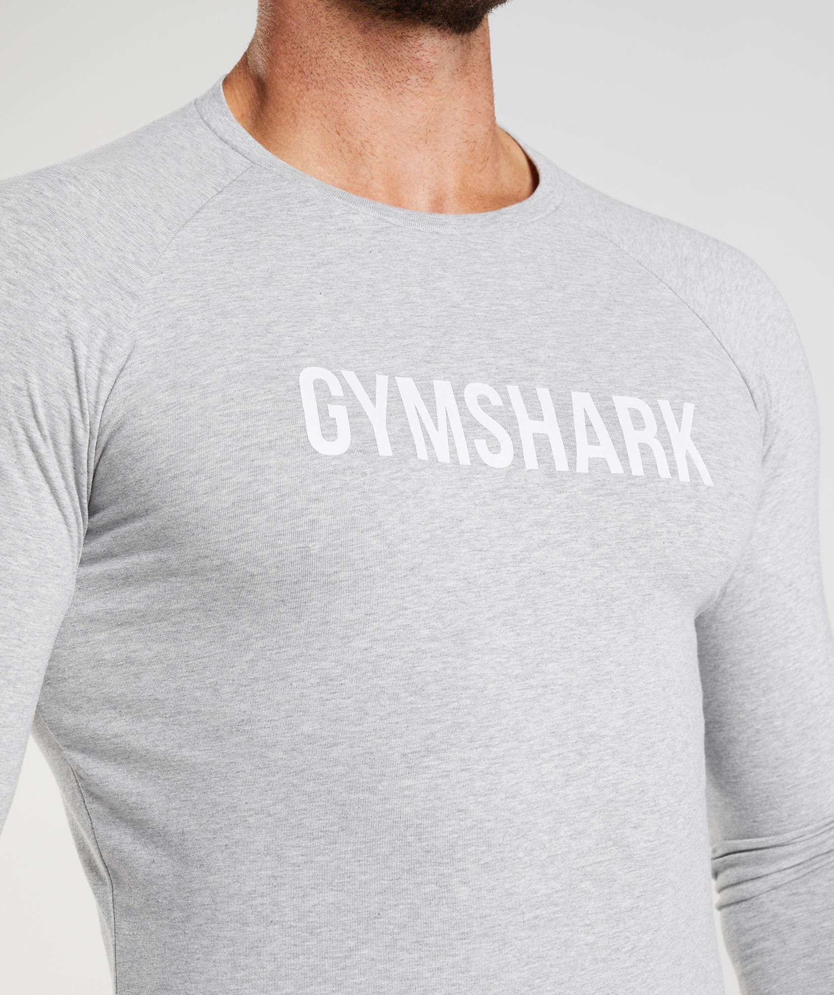 Camiseta Gymshark Apollo Long Sleeve Hombre Gris Claro | 6187309-MR