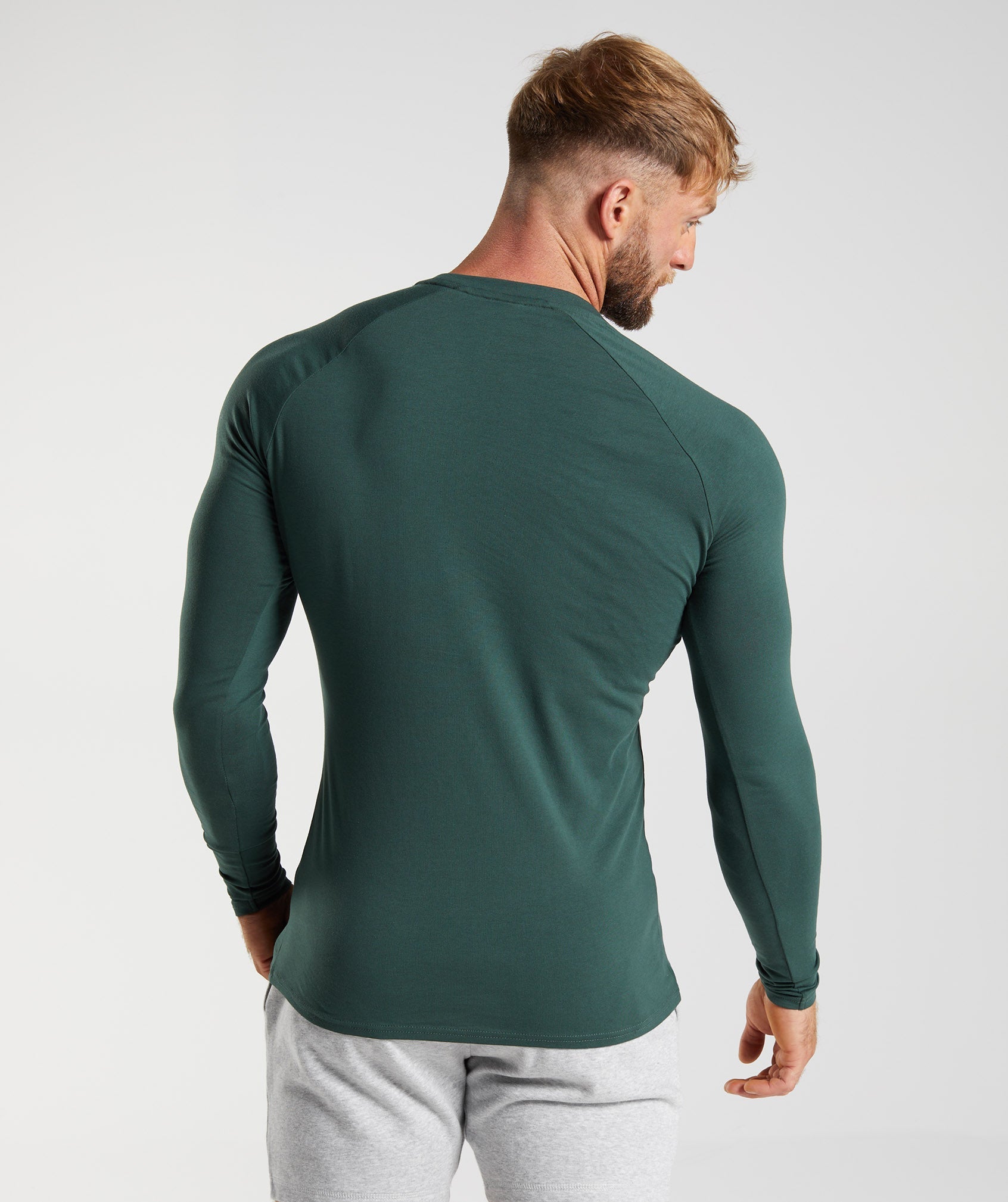 Camiseta Gymshark Apollo Long Sleeve Hombre Verde | 6850719-UJ