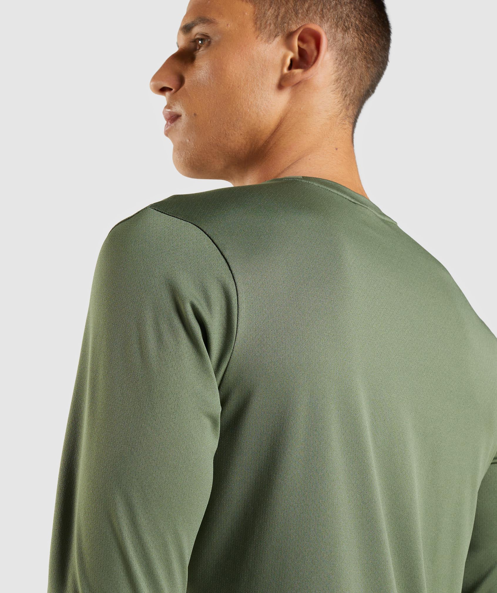 Camiseta Gymshark Arrival Long Sleeve Hombre Verde Oliva | 0678341-BZ