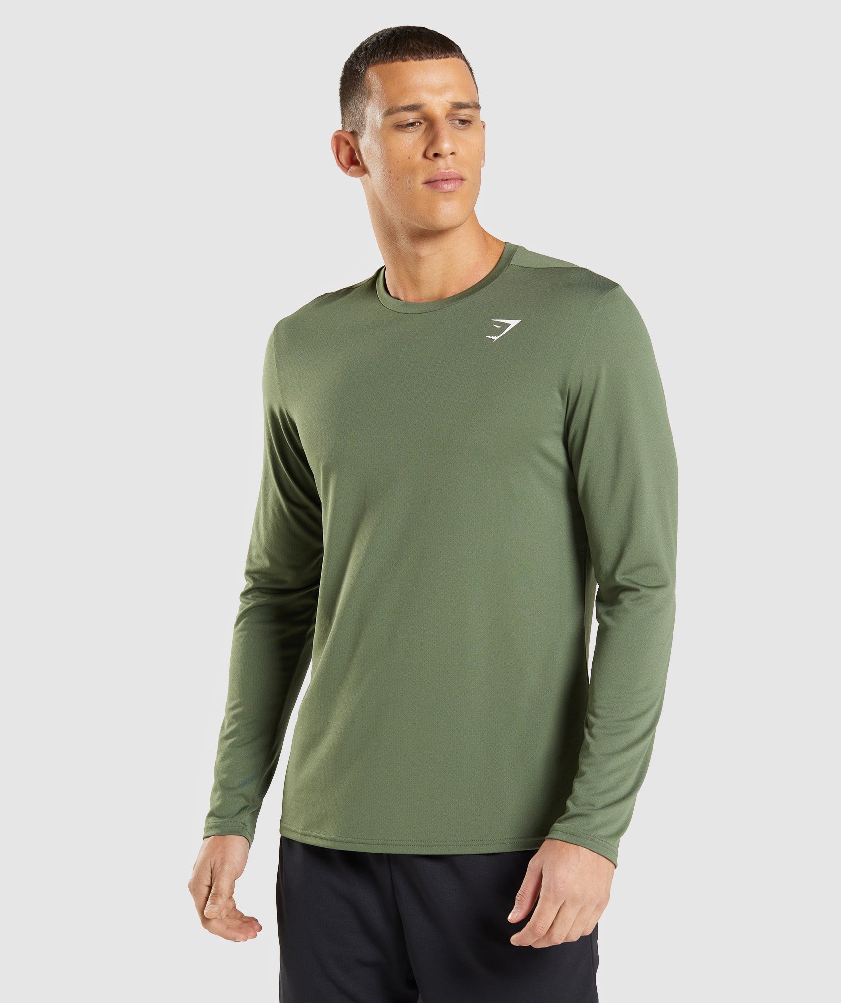 Camiseta Gymshark Arrival Long Sleeve Hombre Verde Oliva | 0678341-BZ