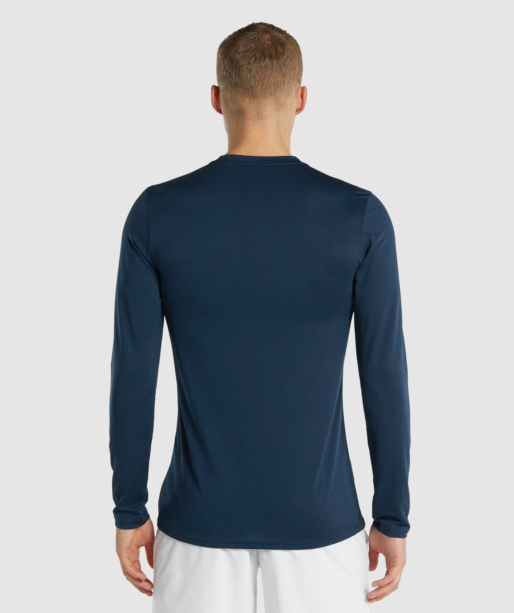 Camiseta Gymshark Arrival Long Sleeve Hombre Azul Marino | 3274968-CR