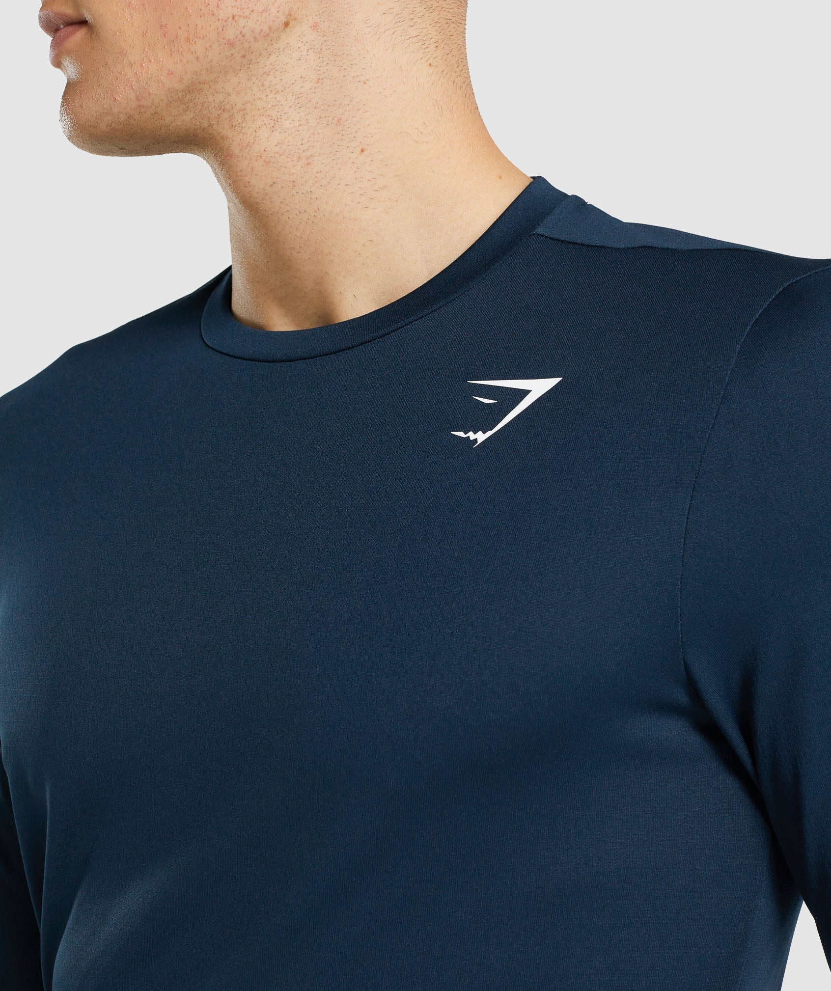 Camiseta Gymshark Arrival Long Sleeve Hombre Azul Marino | 3274968-CR