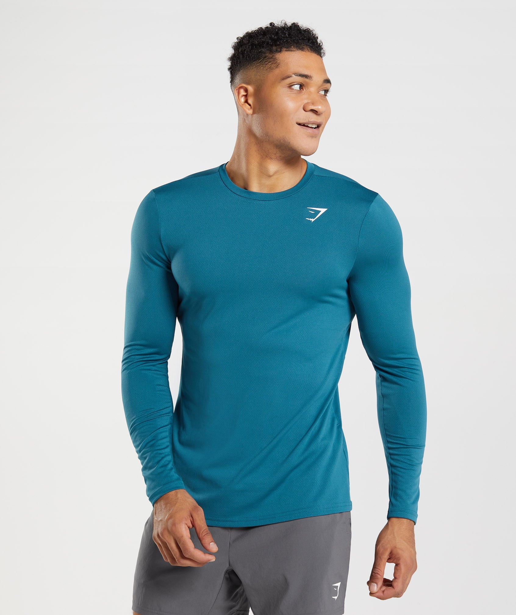 Camiseta Gymshark Arrival Long Sleeve Hombre Azules | 5396401-KS