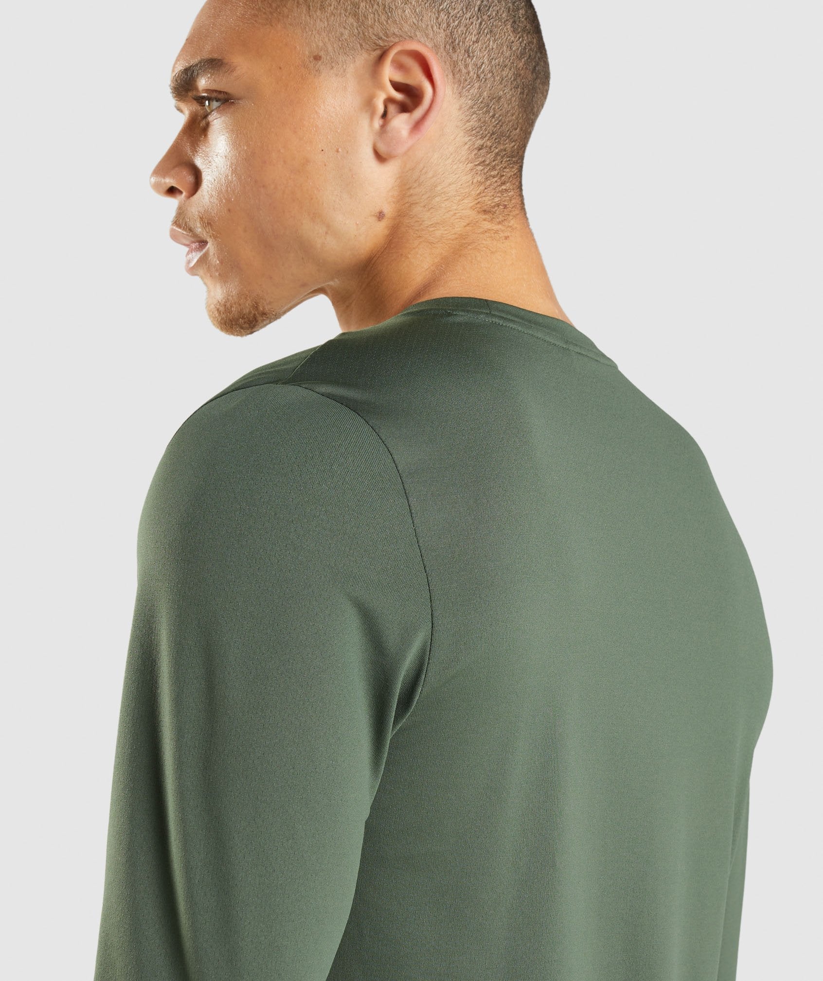 Camiseta Gymshark Arrival Long Sleeve Hombre Verde | 6209435-IS