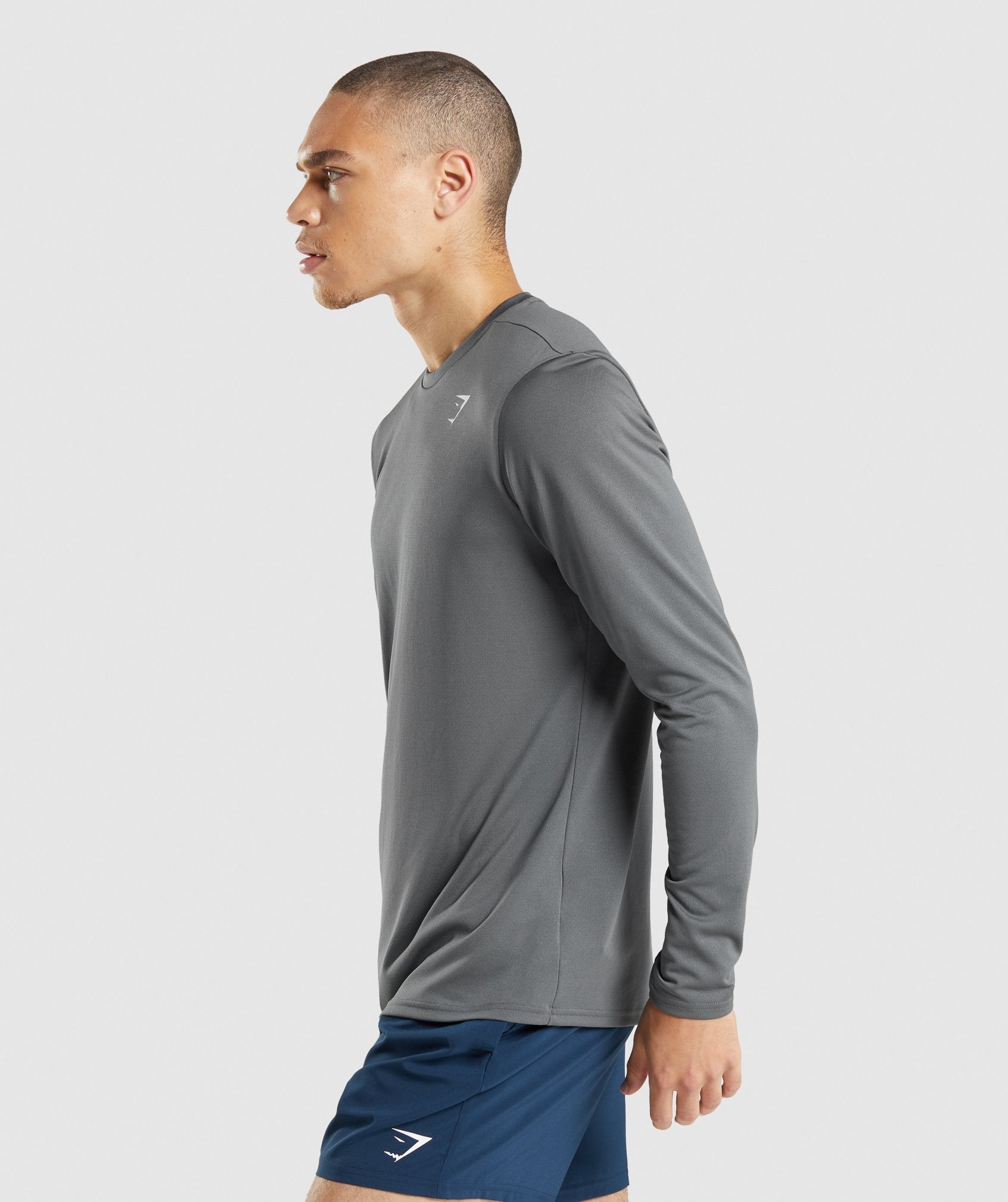 Camiseta Gymshark Arrival Long Sleeve Hombre Gris | 6723948-NF