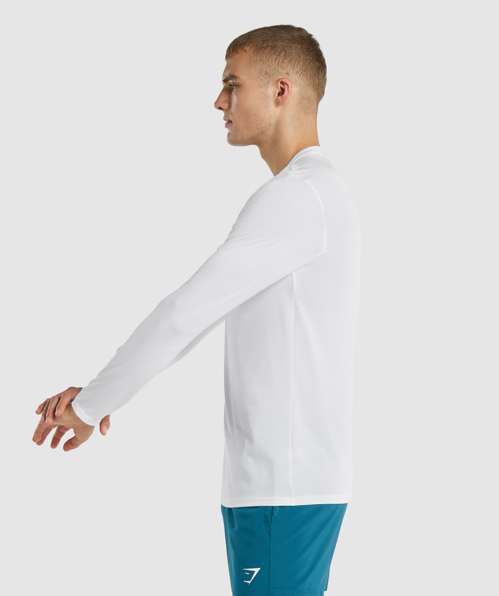 Camiseta Gymshark Arrival Long Sleeve Hombre Blancas | 7643802-UJ