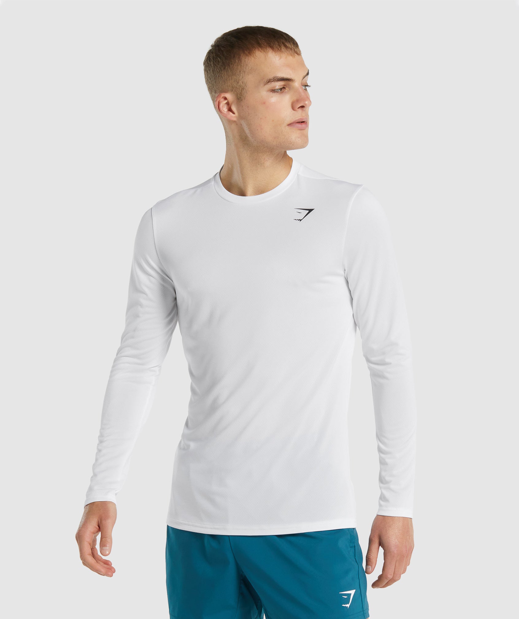 Camiseta Gymshark Arrival Long Sleeve Hombre Blancas | 7643802-UJ