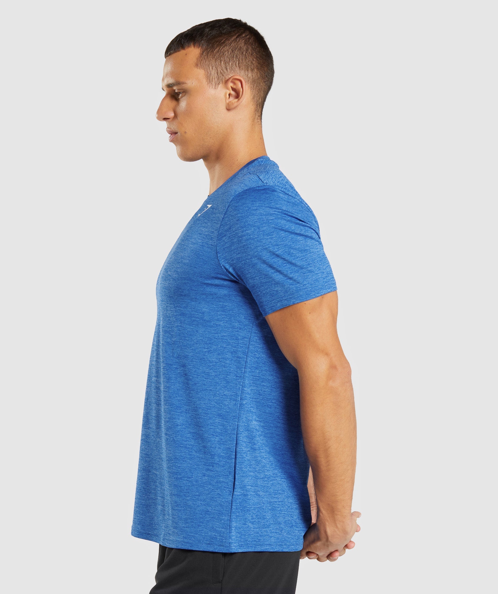 Camiseta Gymshark Arrival Marl Hombre Azules | 2638941-LM