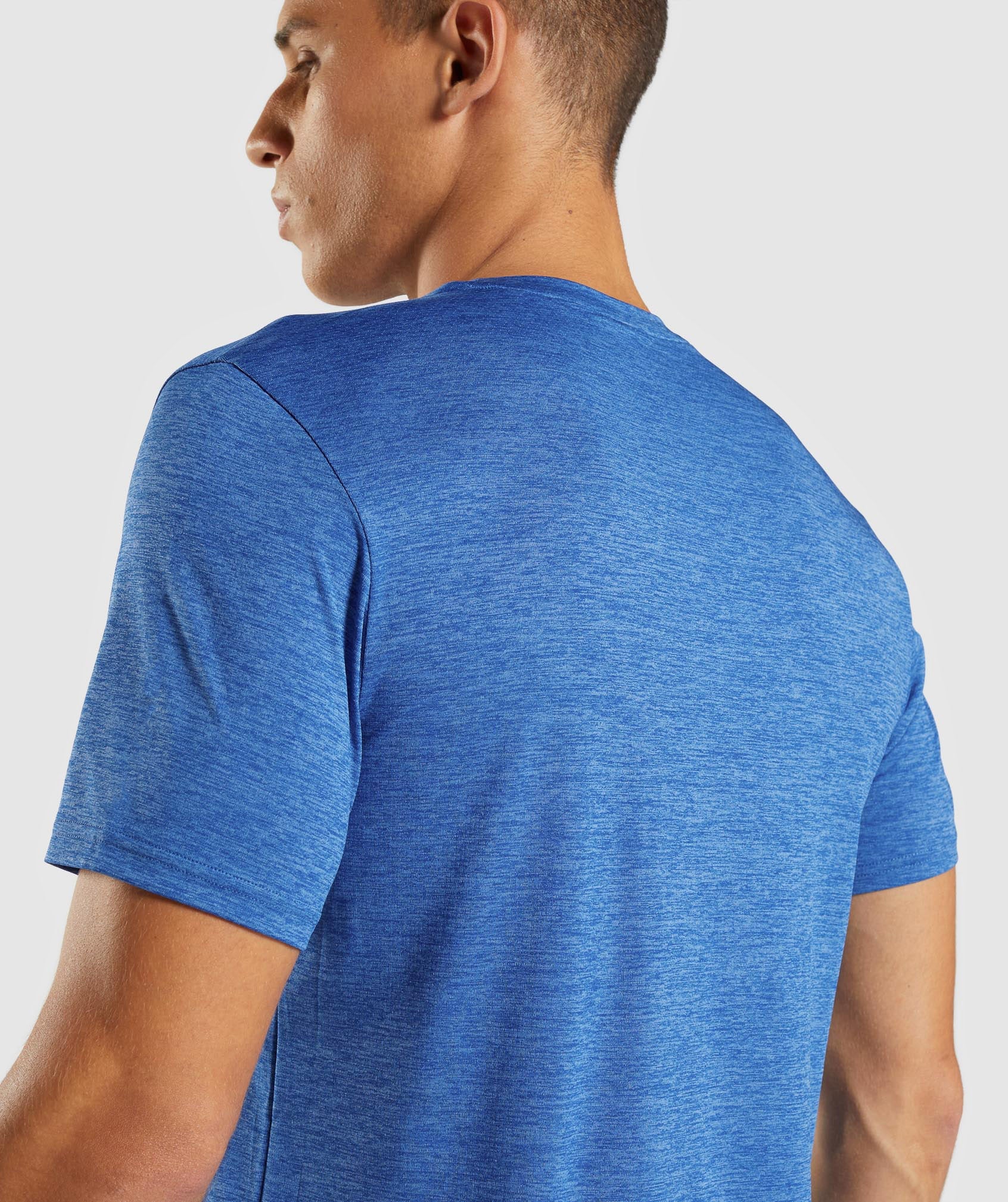 Camiseta Gymshark Arrival Marl Hombre Azules | 2638941-LM