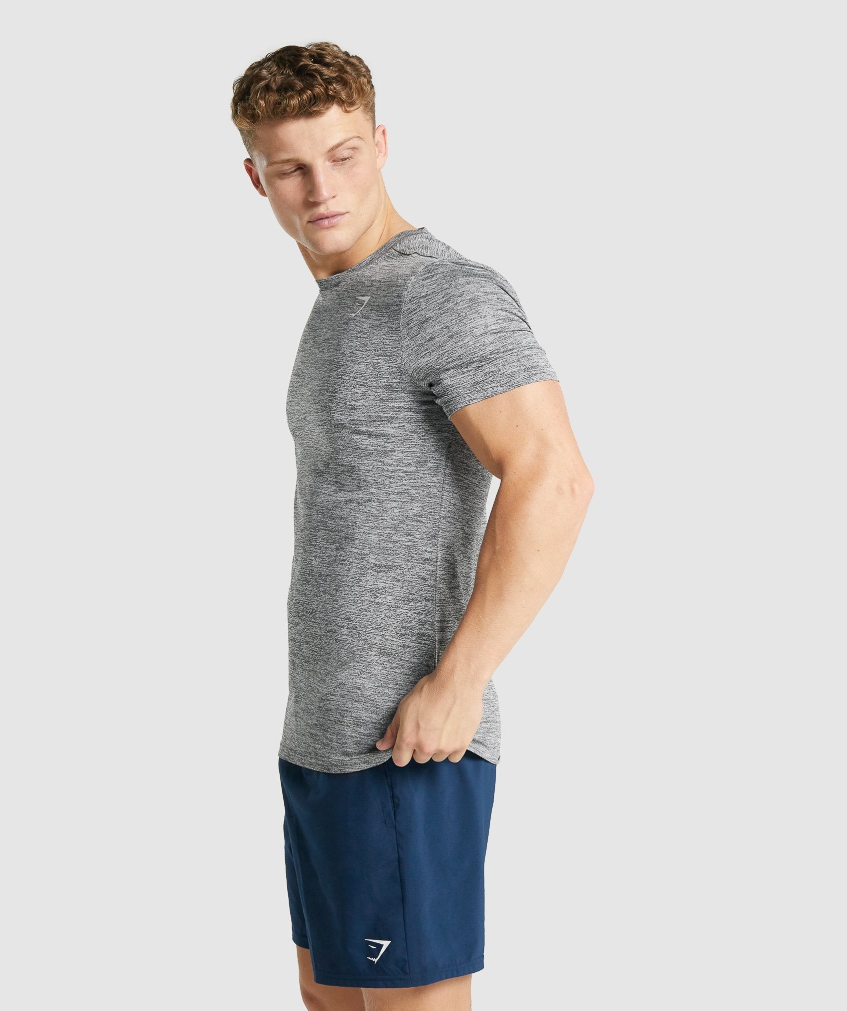 Camiseta Gymshark Arrival Marl Hombre Gris | 1429358-JE