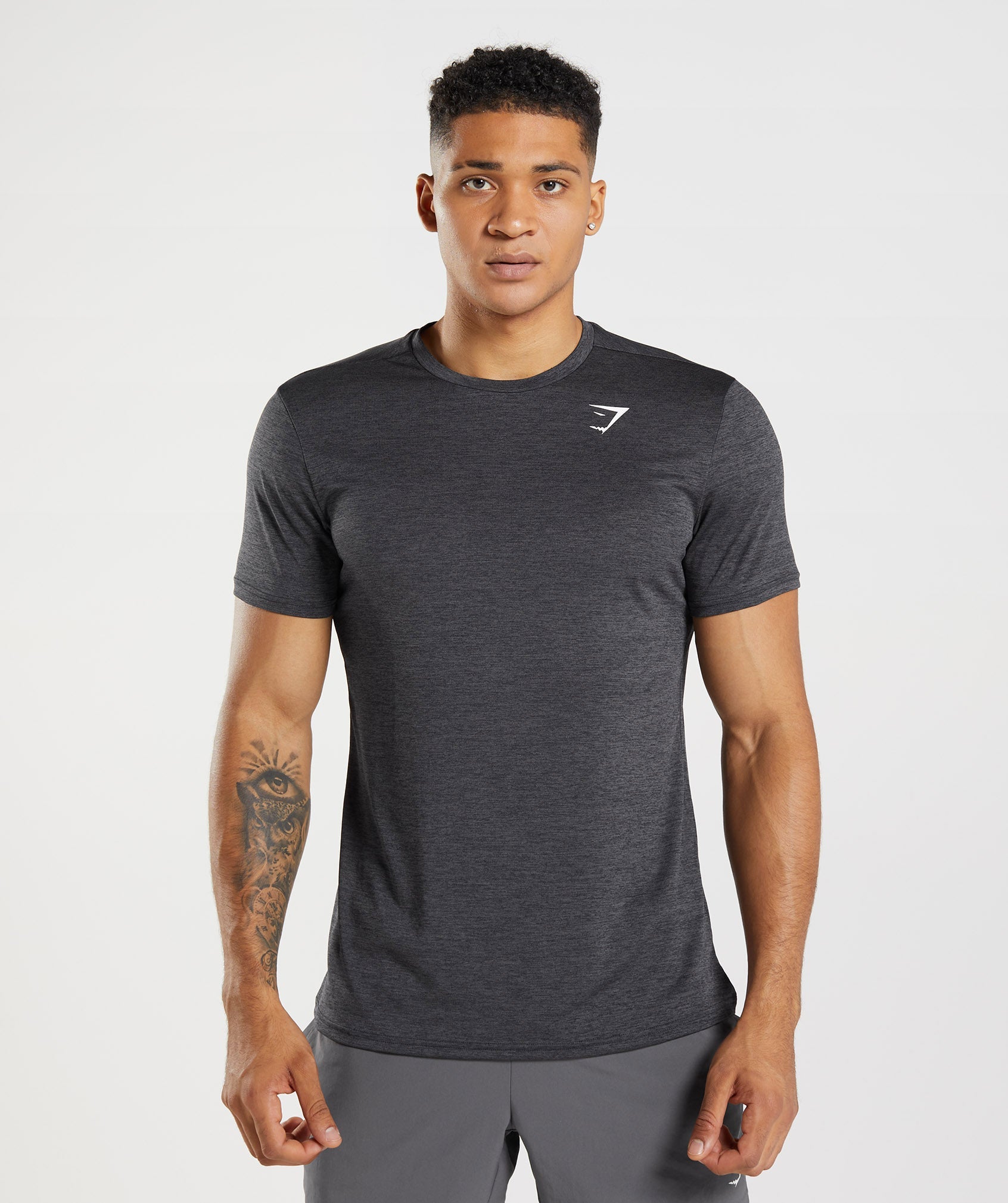 Camiseta Gymshark Arrival Marl Hombre Negras | 5271948-TQ