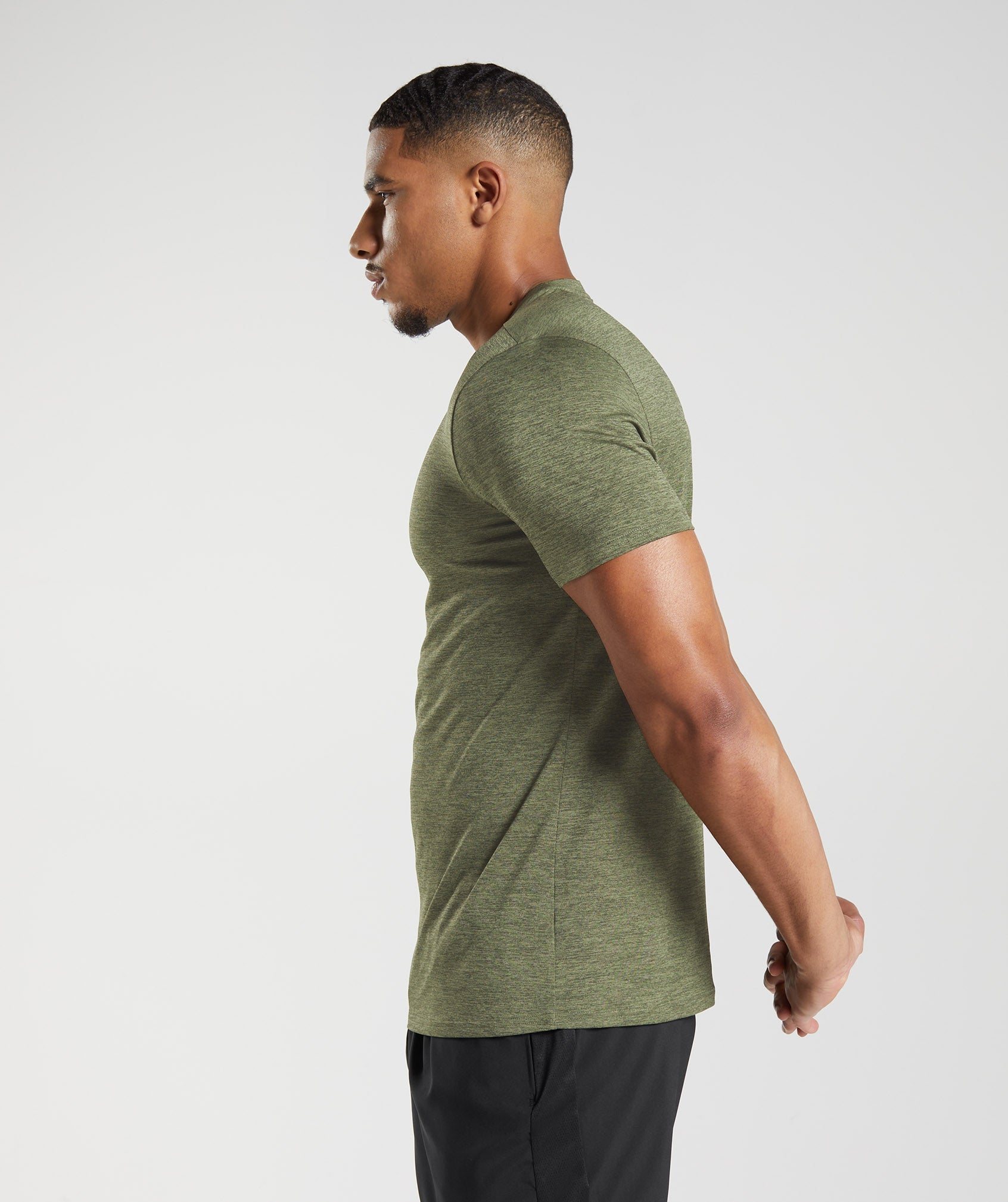 Camiseta Gymshark Arrival Marl Hombre Verde Oliva | 0825461-WH