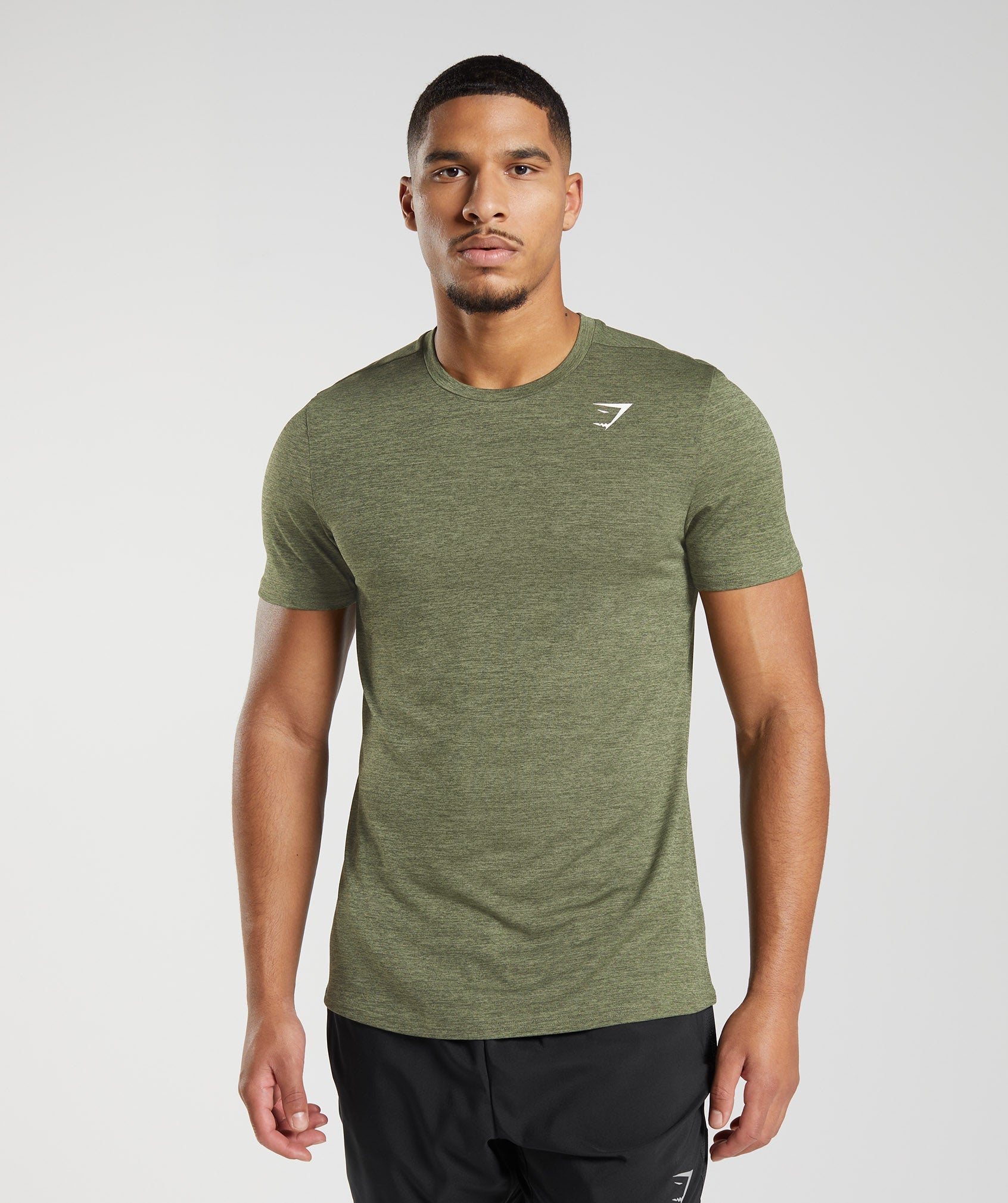 Camiseta Gymshark Arrival Marl Hombre Verde Oliva | 0825461-WH