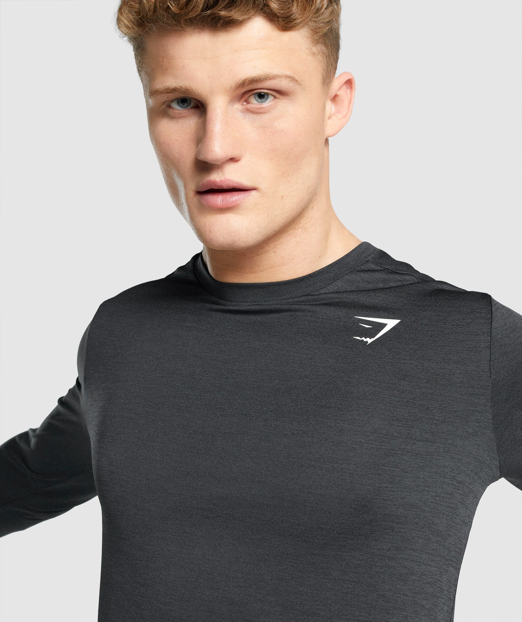 Camiseta Gymshark Arrival Marl Long Sleeve Hombre Negras | 6493158-DI