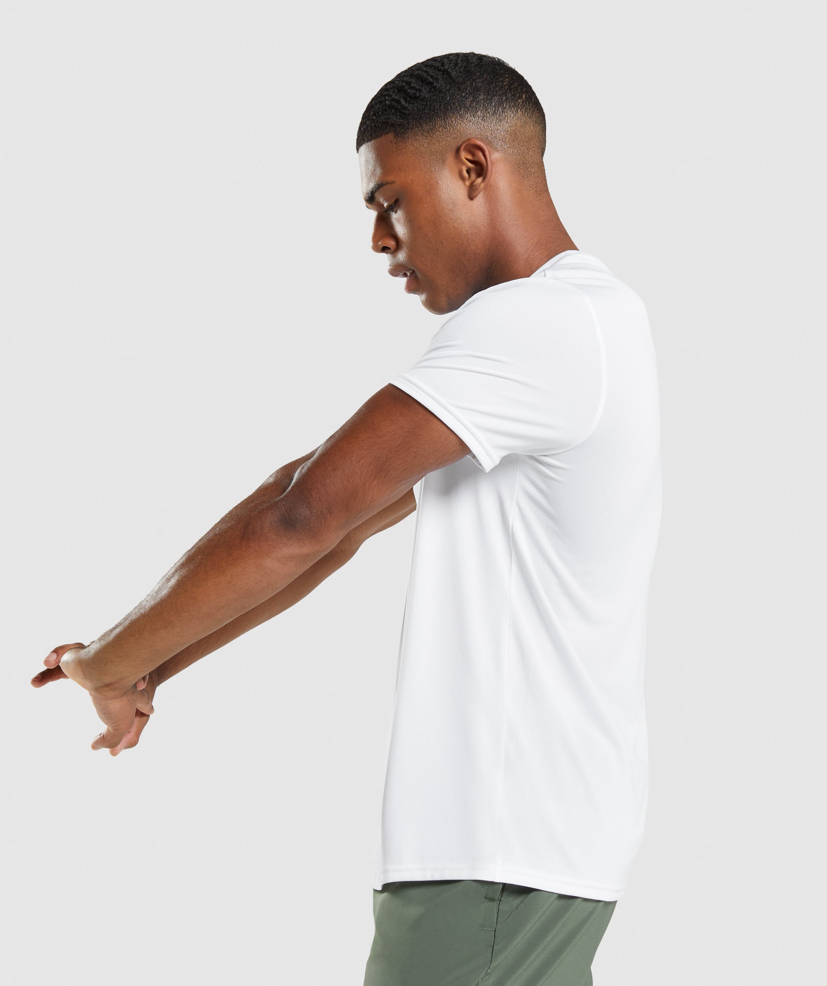 Camiseta Gymshark Arrival Regular Fit Hombre Blancas | 3241690-BI