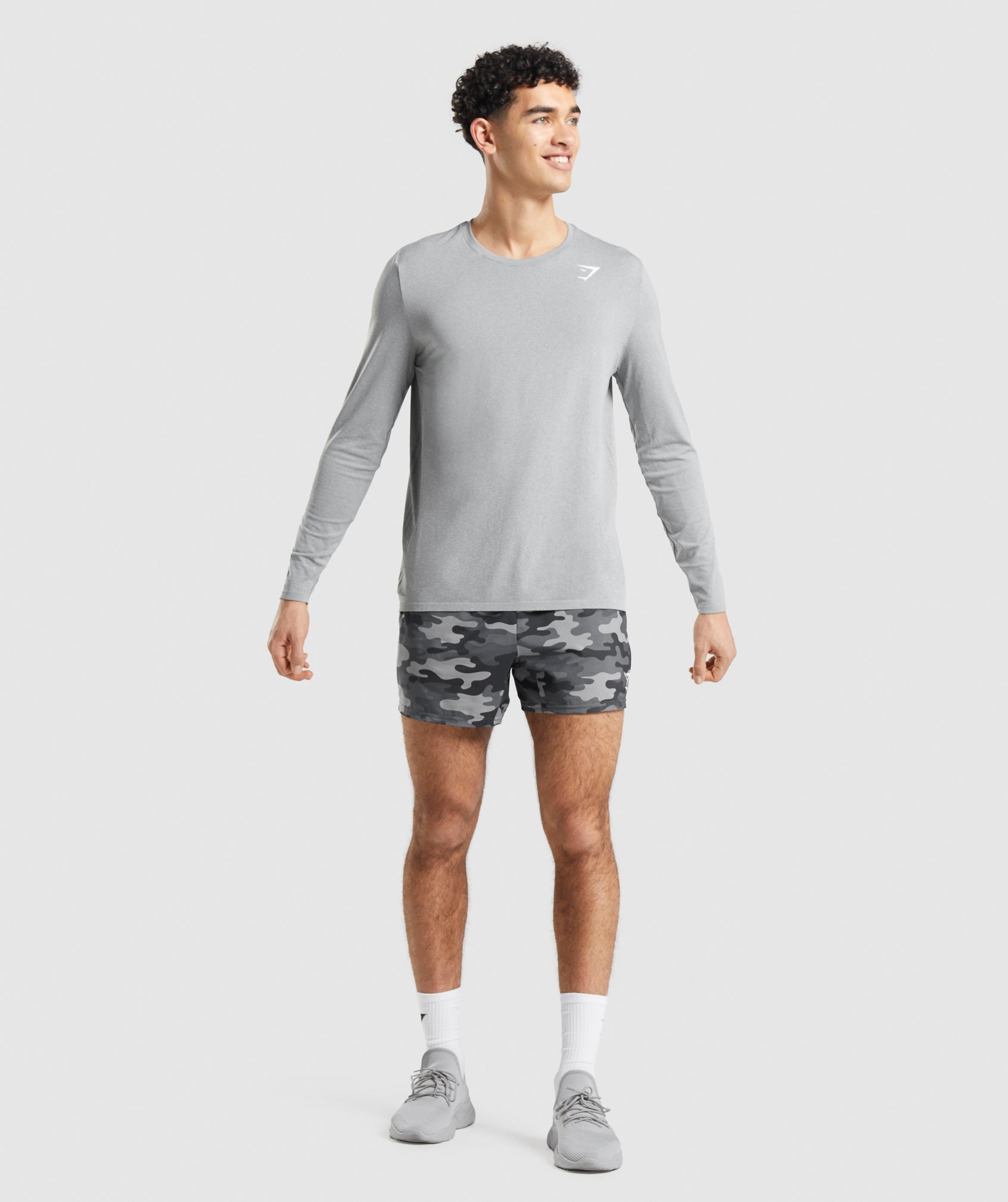 Camiseta Gymshark Arrival Seamless Long Sleeve Hombre Gris | 1693487-CK