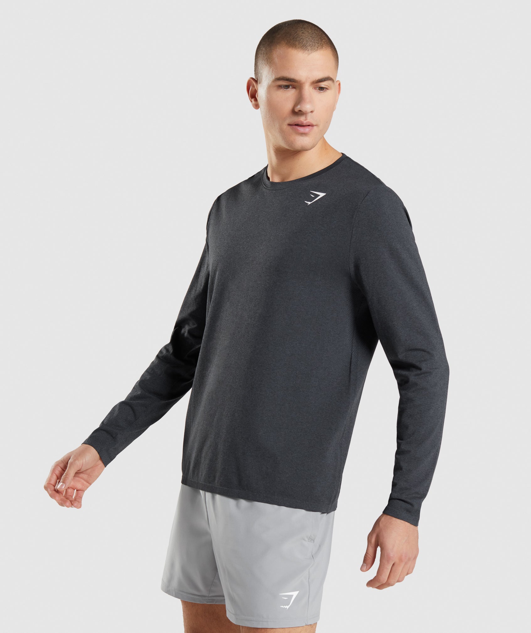 Camiseta Gymshark Arrival Seamless Long Sleeve Hombre Negras | 8971403-GU