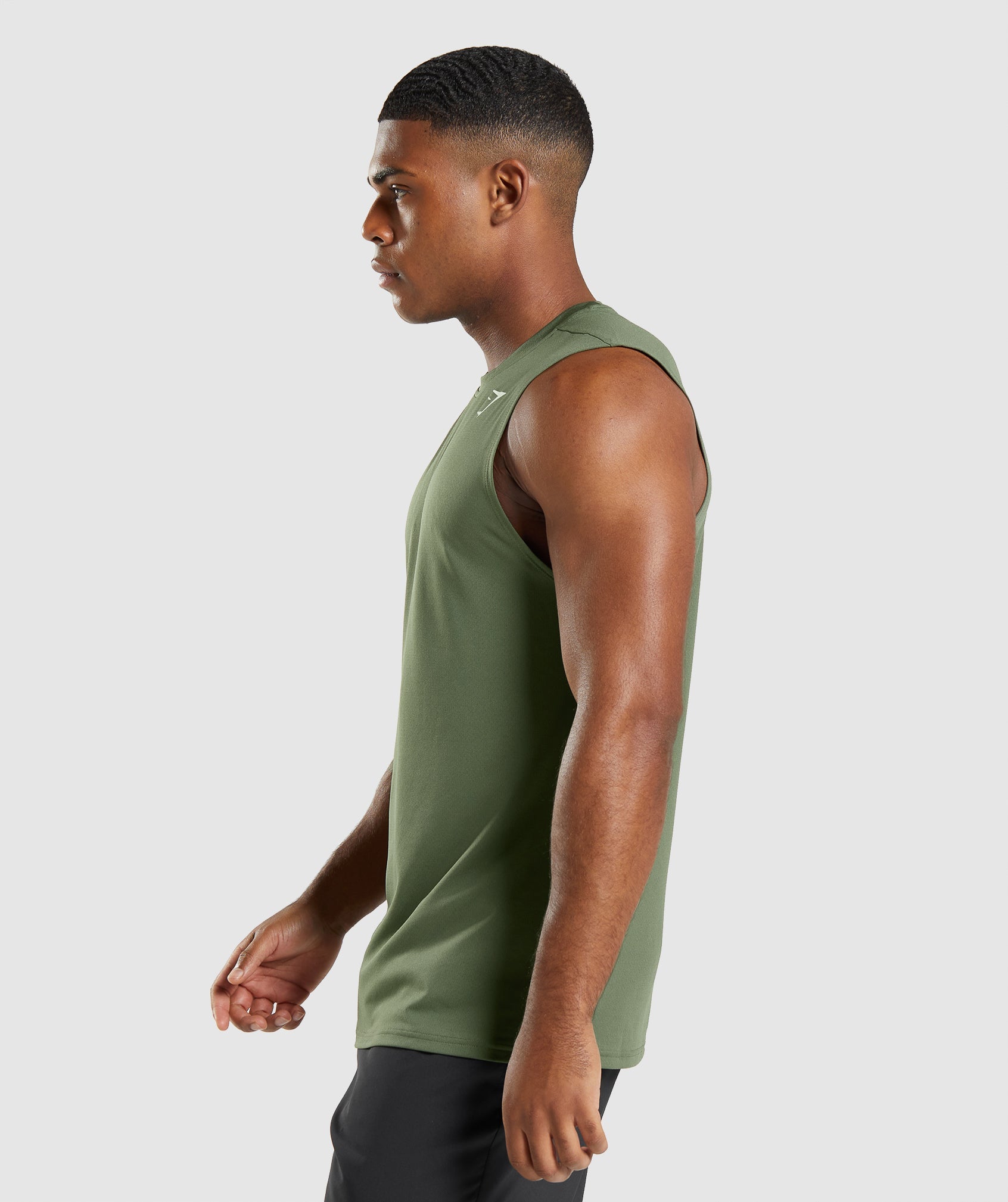 Camiseta Gymshark Arrival Sin Manga Hombre Verde Oliva | 4635897-MS