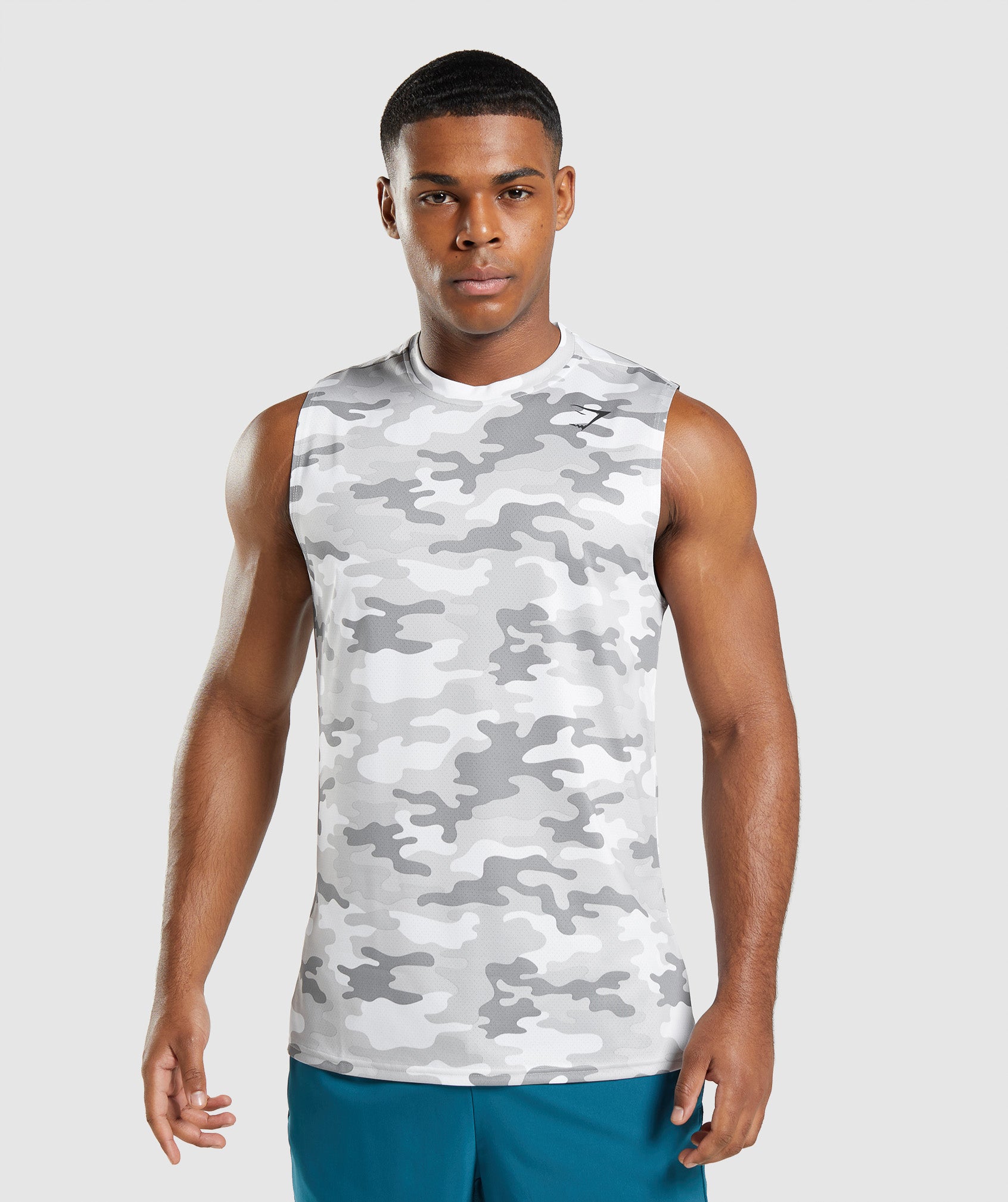 Camiseta Gymshark Arrival Sin Manga Hombre Gris Claro | 8061572-RI