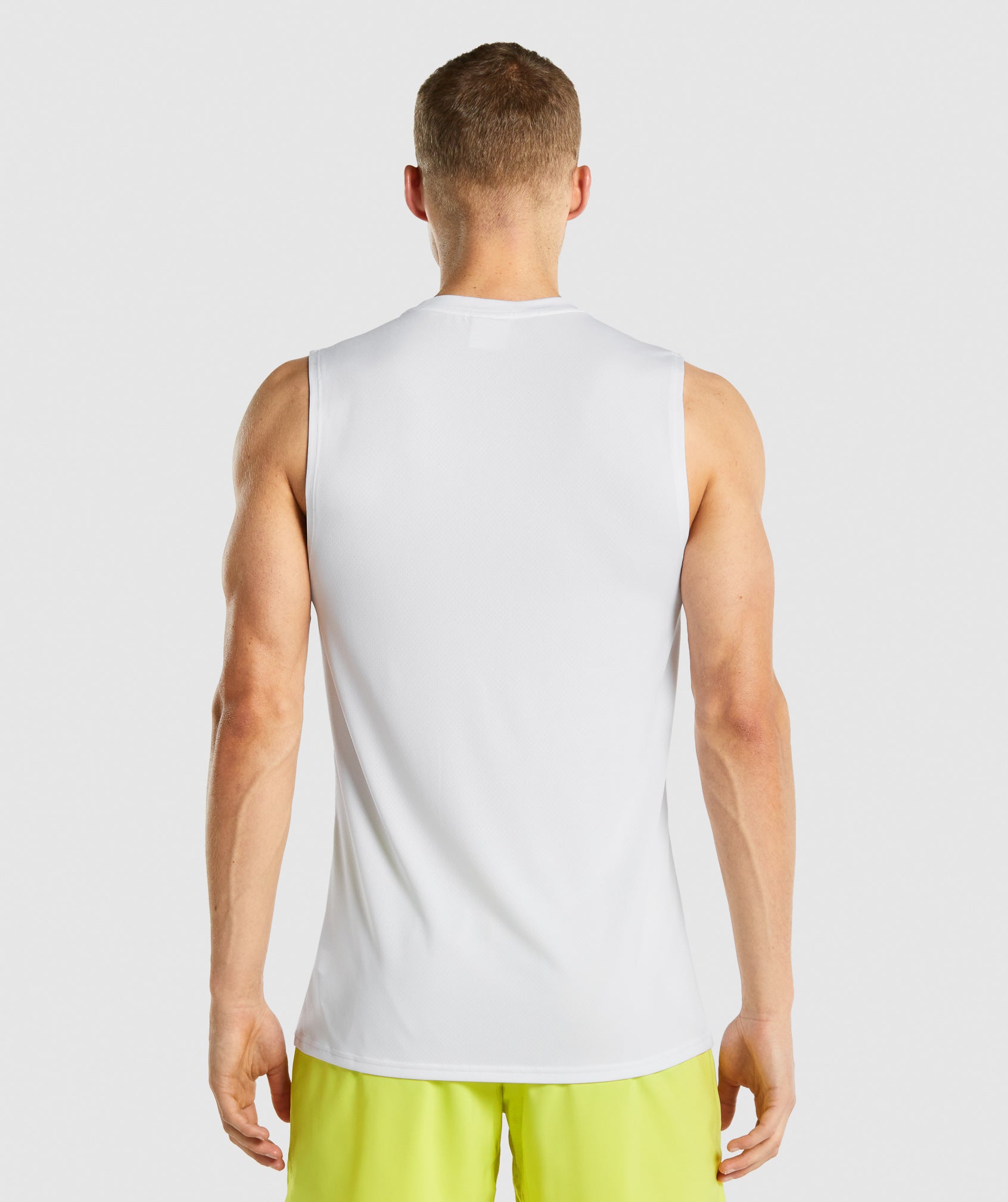 Camiseta Gymshark Arrival Sin Manga Hombre Blancas | 8170264-ZR