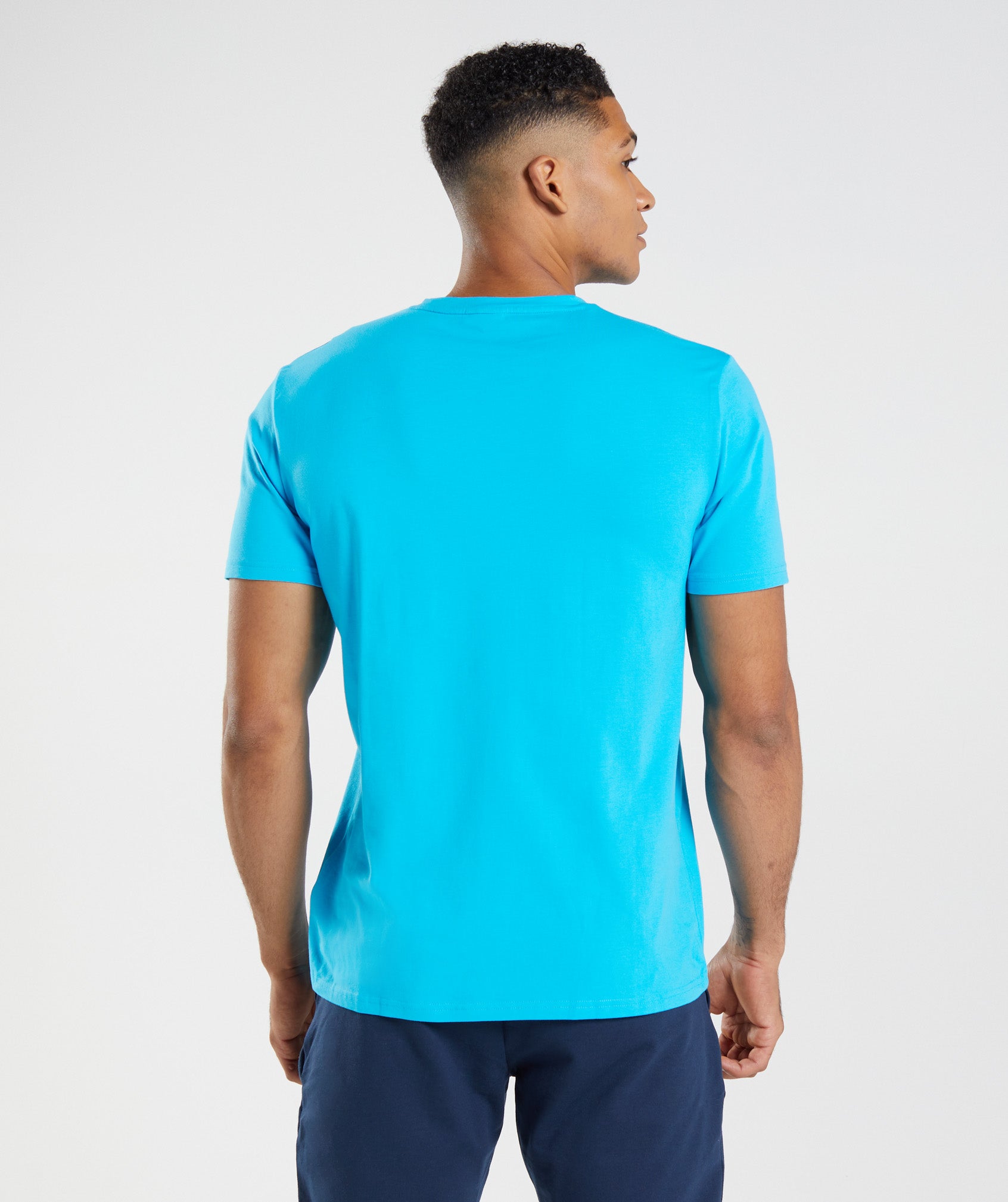 Camiseta Gymshark Block Hombre Azules | 7150863-WD