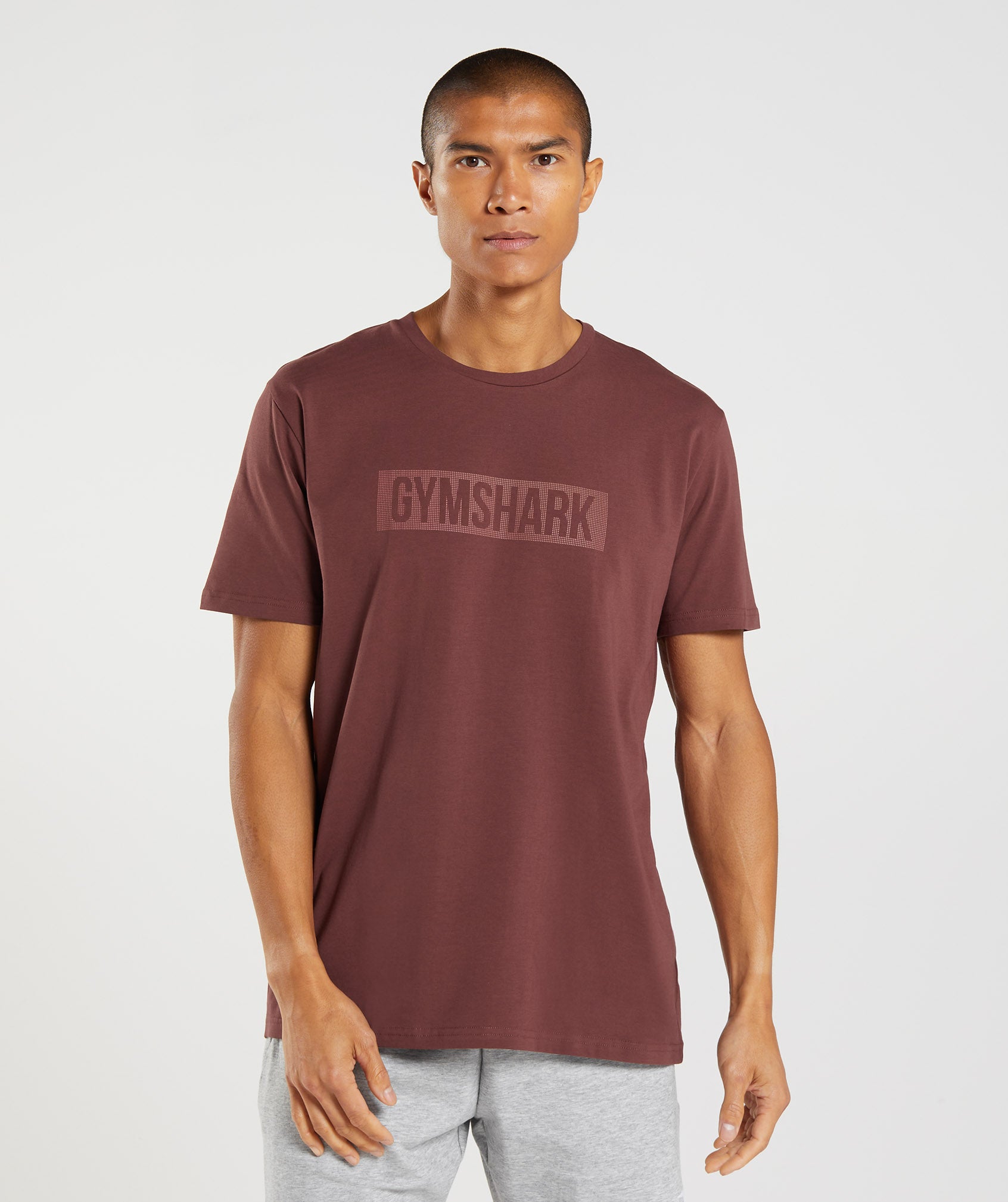 Camiseta Gymshark Block Hombre Marrones | 1206348-QM