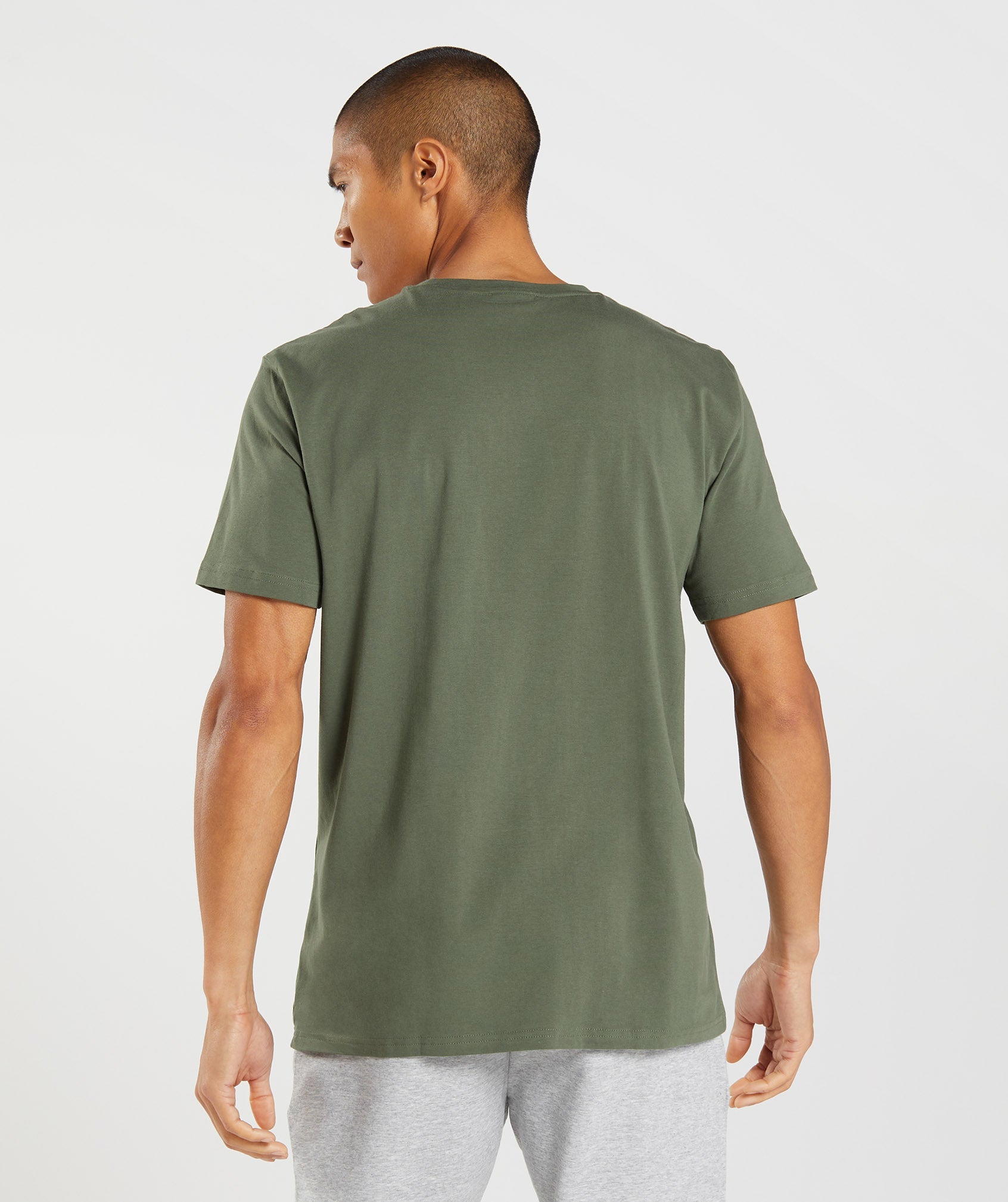 Camiseta Gymshark Block Hombre Verde Oliva | 1524379-JS